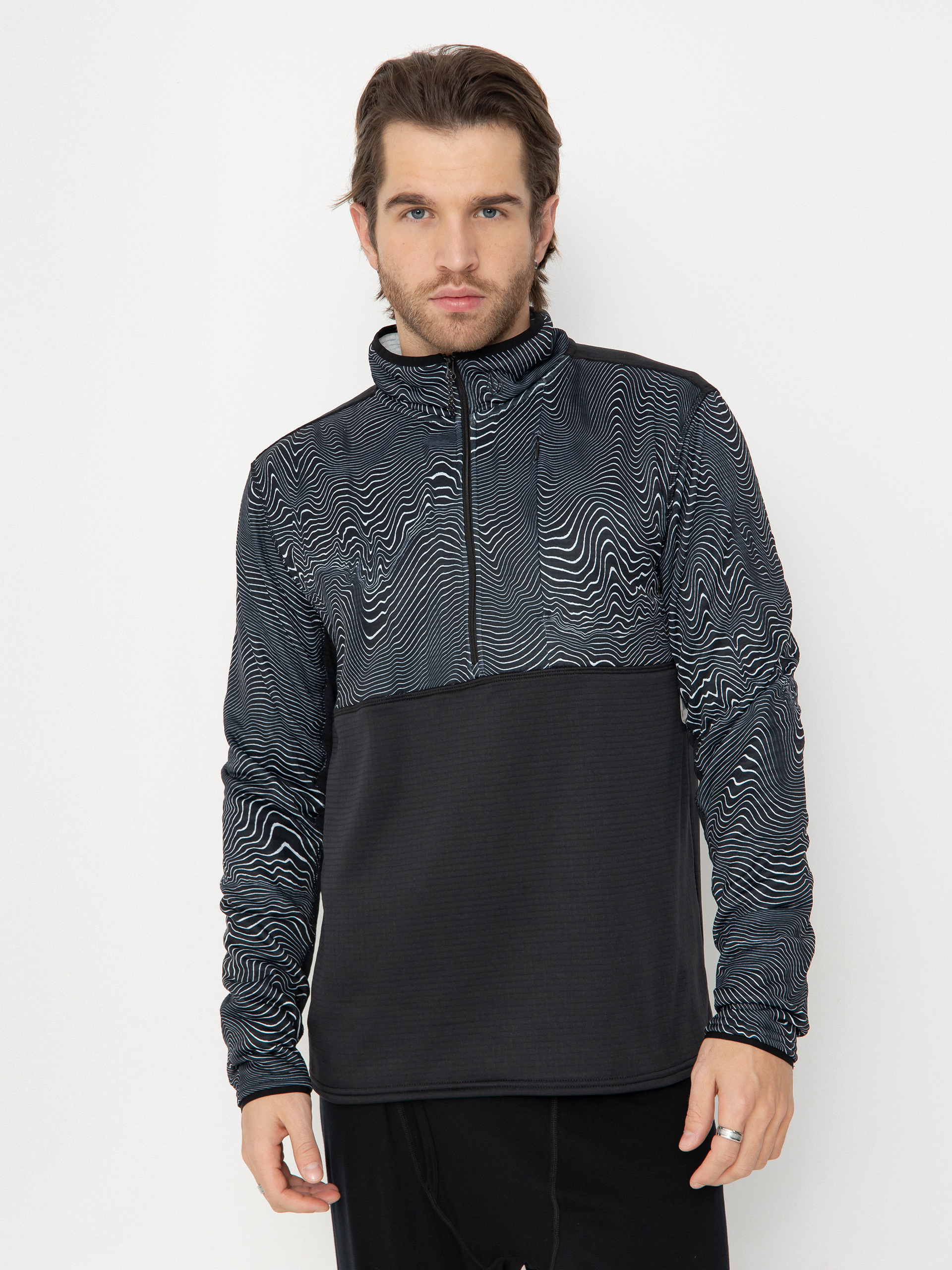 Volcom Active sweatshirt Gridlock Mock Neck - black (black print)