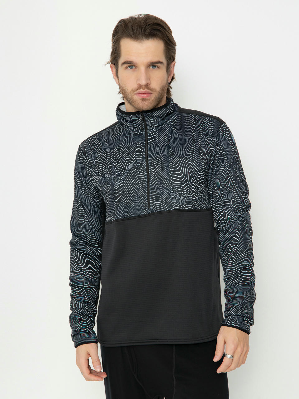 Volcom Aktives Sweatshirt Gridlock Mock Neck (black print)