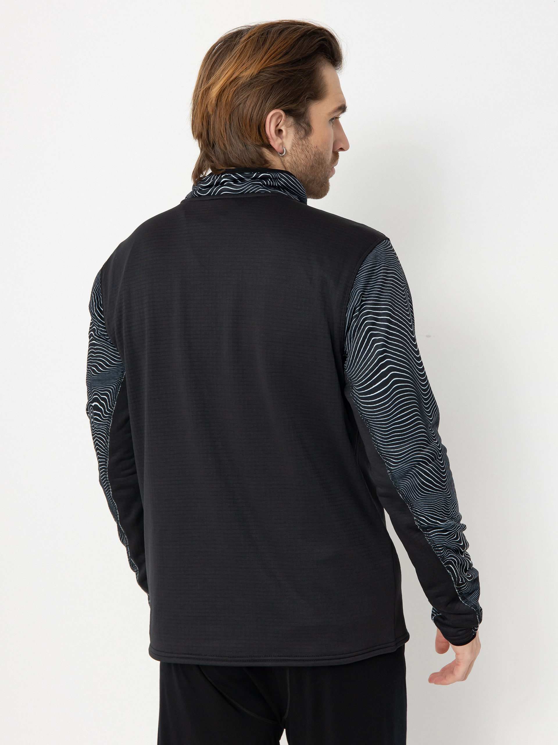 Herren Volcom Aktives Sweatshirt Gridlock Mock Neck (black print)