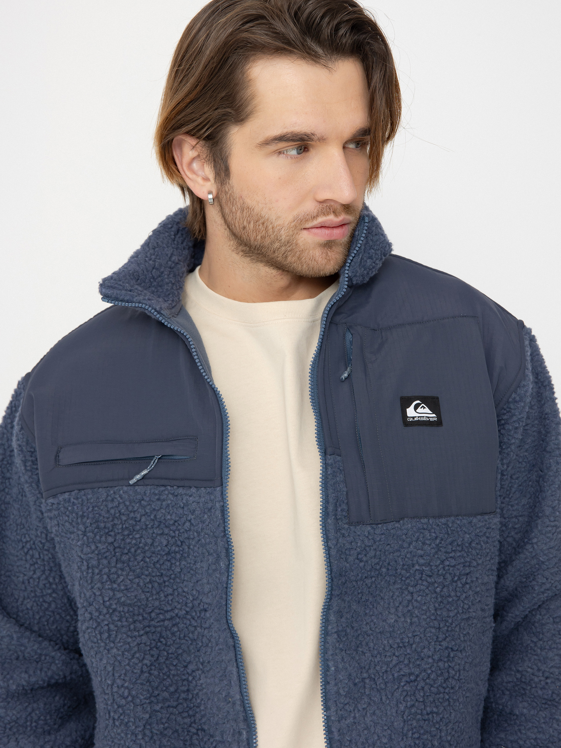 Mens Quiksilver Shallow Water FZ Fleece  (vintage indigo)