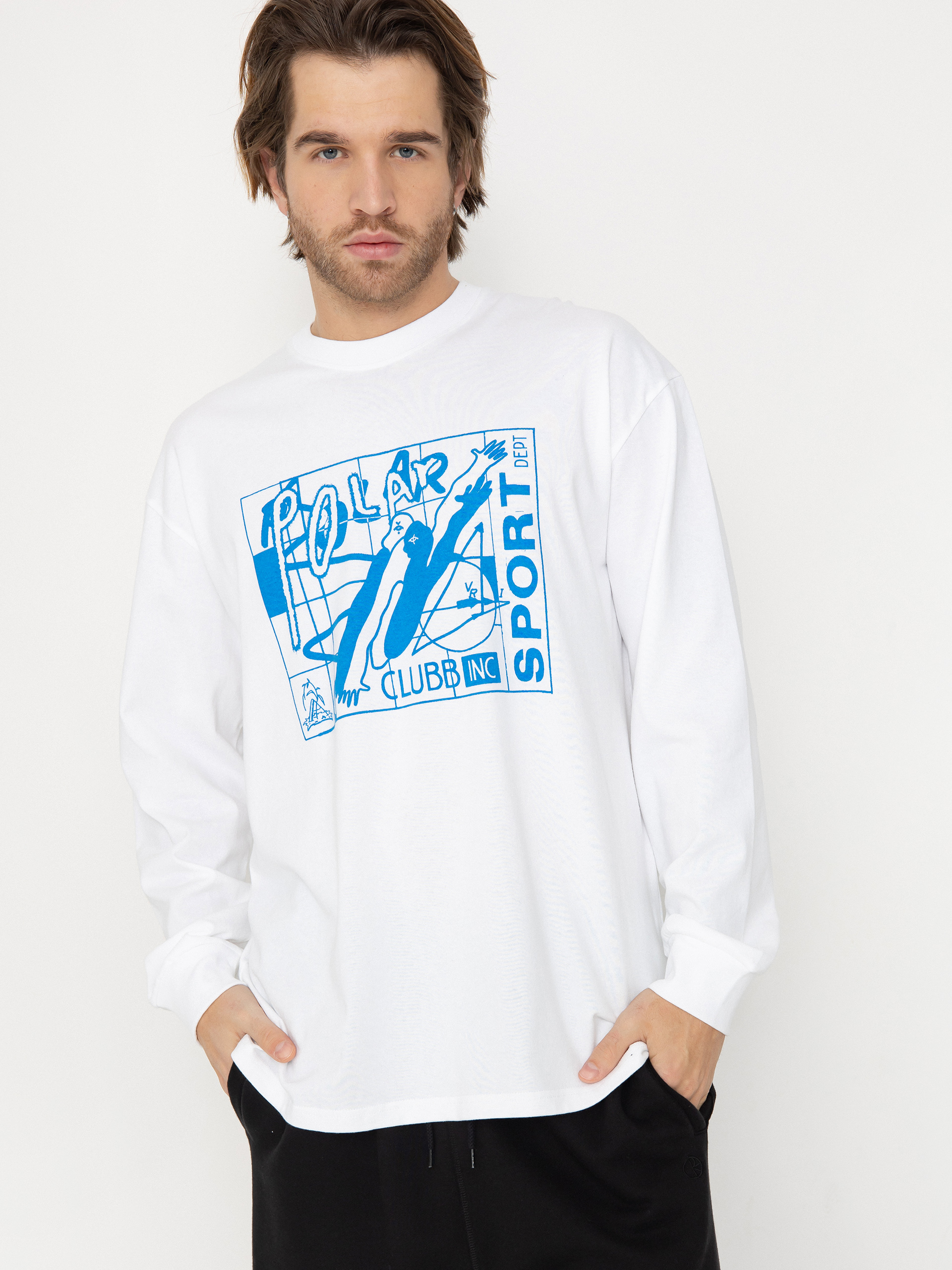 Polar Skate Co. Clubb Inc Men's Long Sleeve T-Shirt Weiß PSC-W24-31 |  FOOTDISTRICT