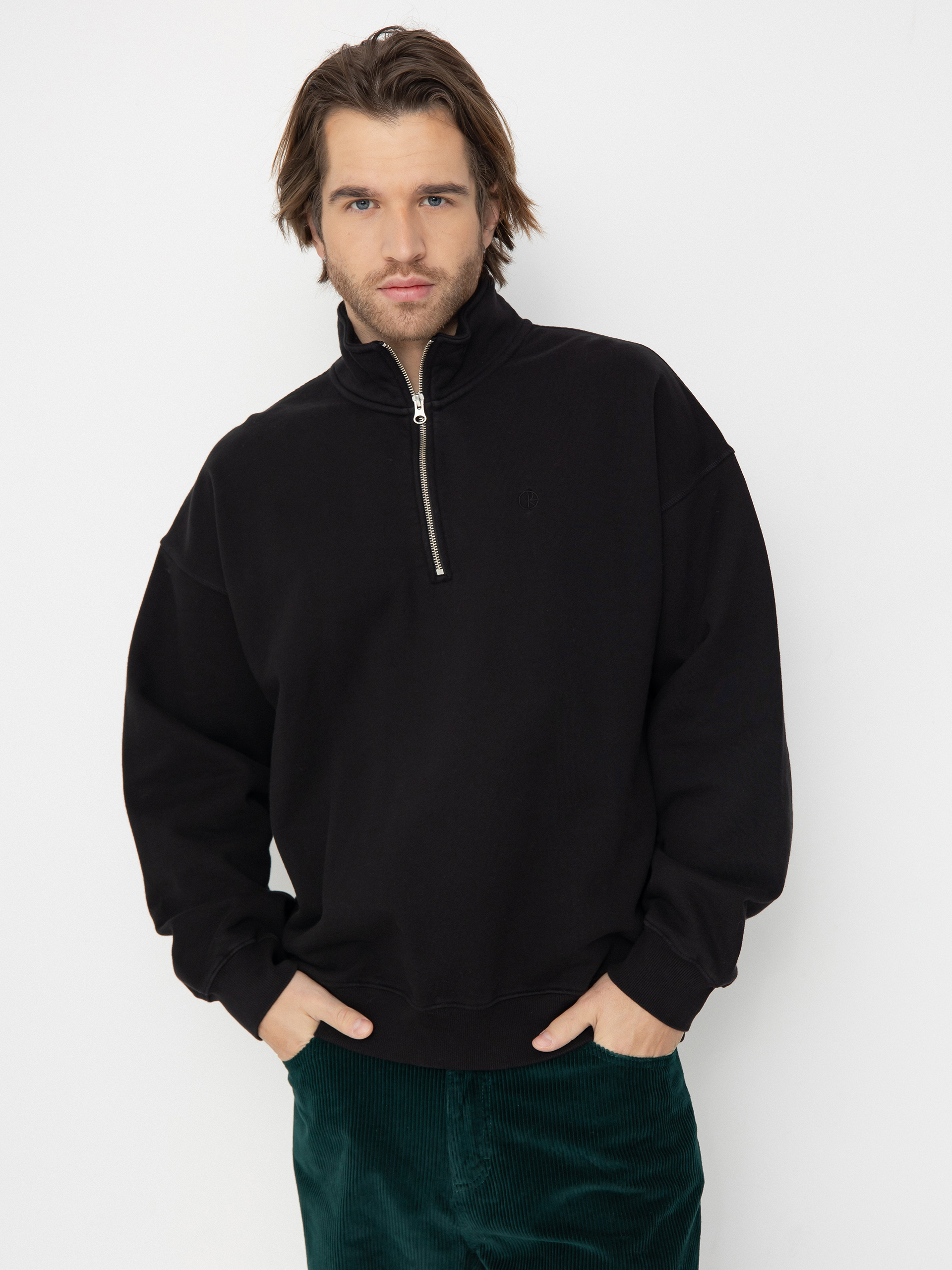 Polar Skate Sweatshirt Frankie Half Zip Schwarz (black)
