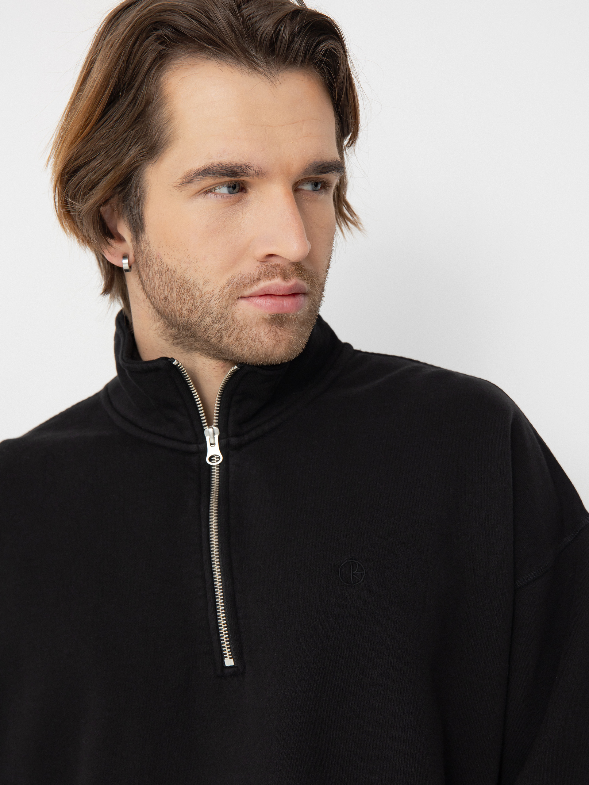 Polar Skate Sweatshirt Frankie Half Zip (black)