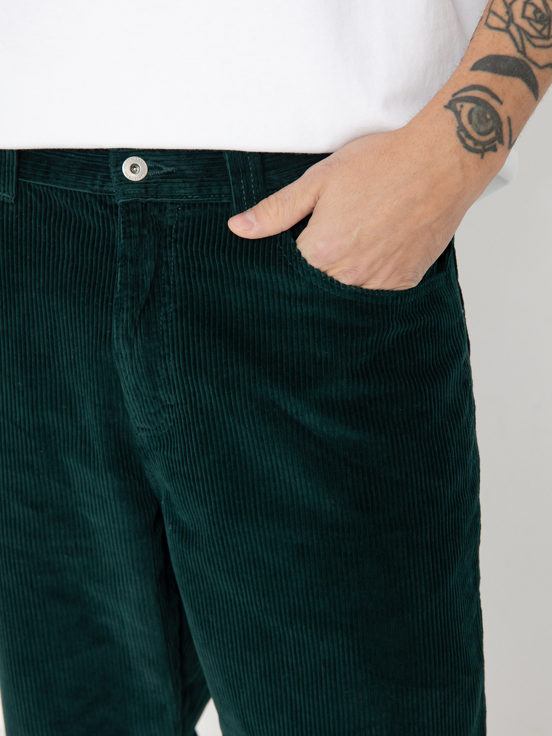 Polar Skate Pants 93! Cord - green (dark emerald)