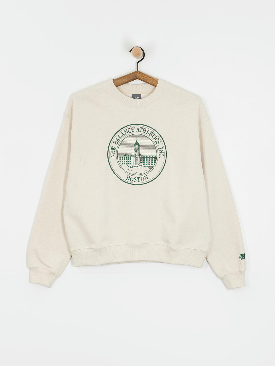 New Balance Athletics French Terry Oversized Crest Crew Wmn Sweatshirt (linen heather)