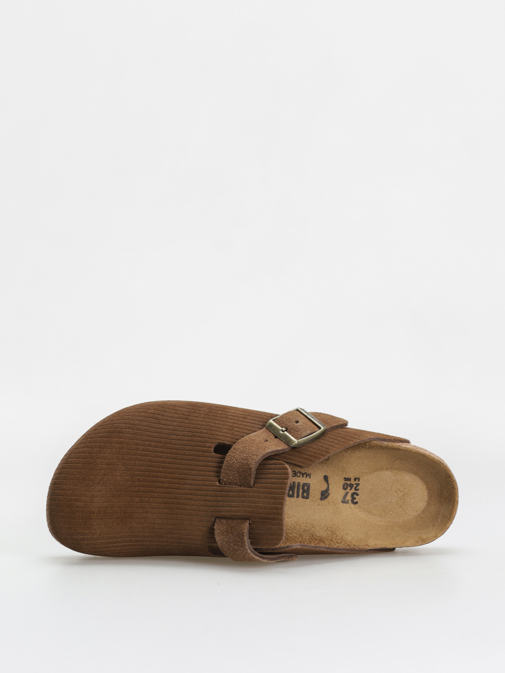 Birkenstock Boston Suede Embossed Narrow Wmn Flip-flops (corduroy dark tea)