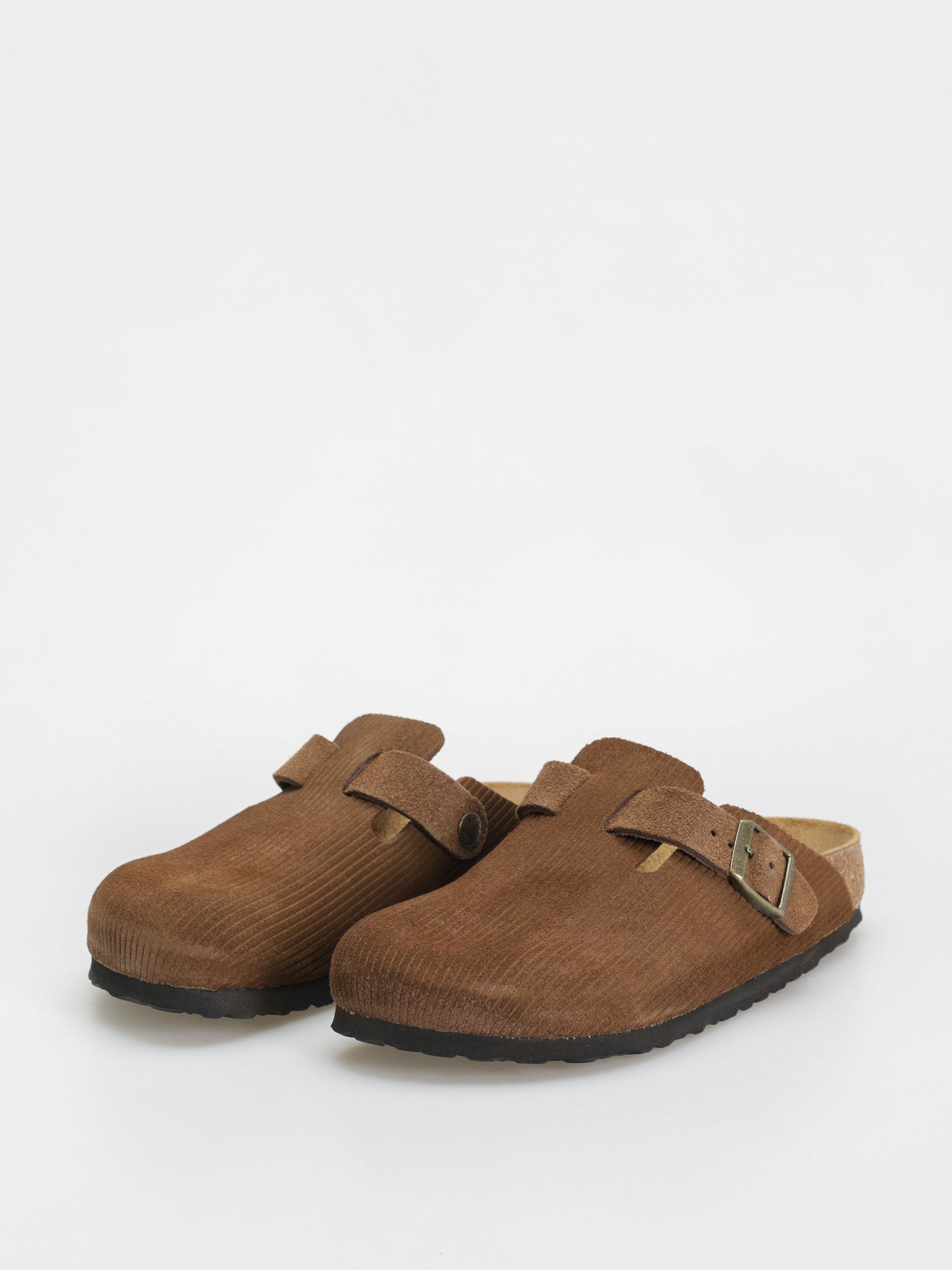 Birkenstock Boston Suede Embossed Narrow Wmn Flip-flops (corduroy dark tea)
