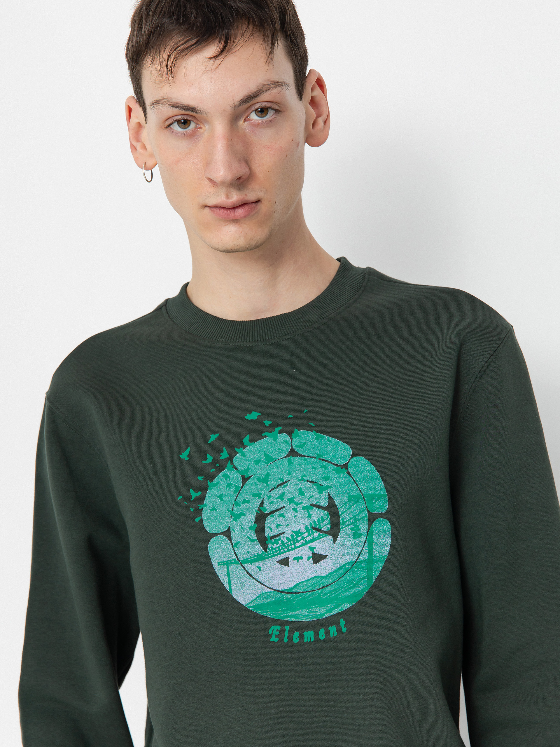 Element Flock Crew Sweatshirt (deep forest)