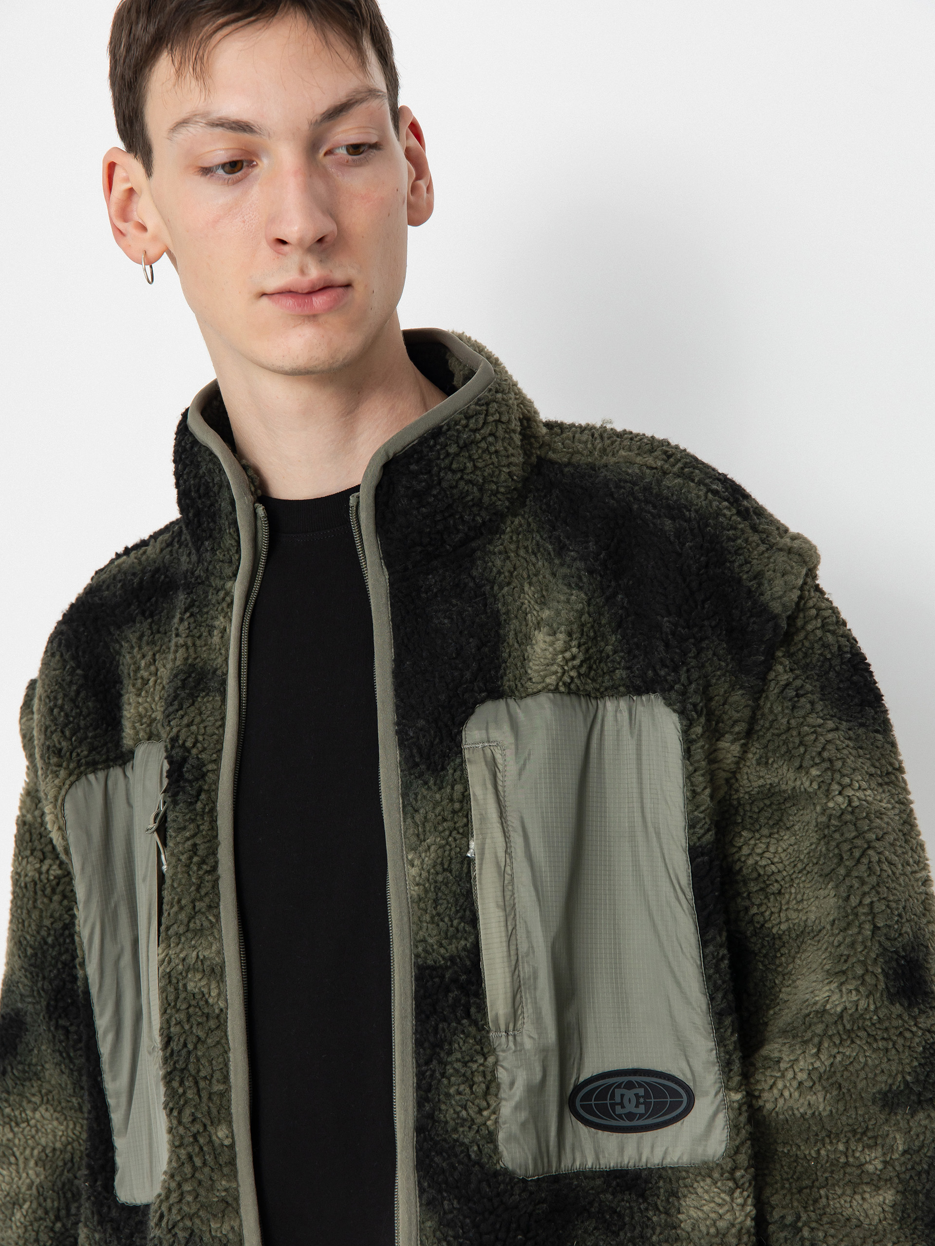 Mens DC Traverse Fleece  (olive overspray prnt)