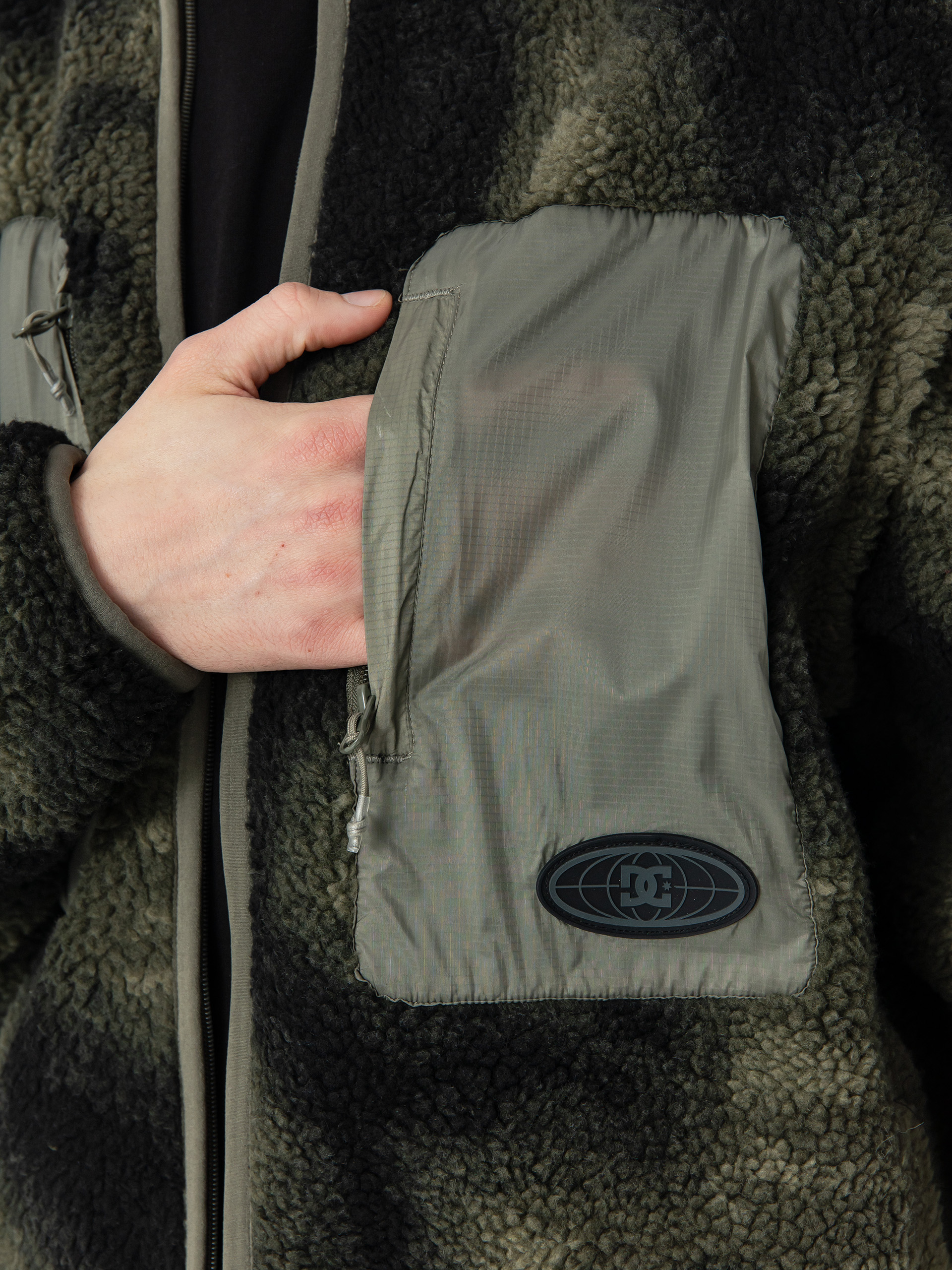 Herren DC Traverse Fleece Jacke (olive overspray prnt)