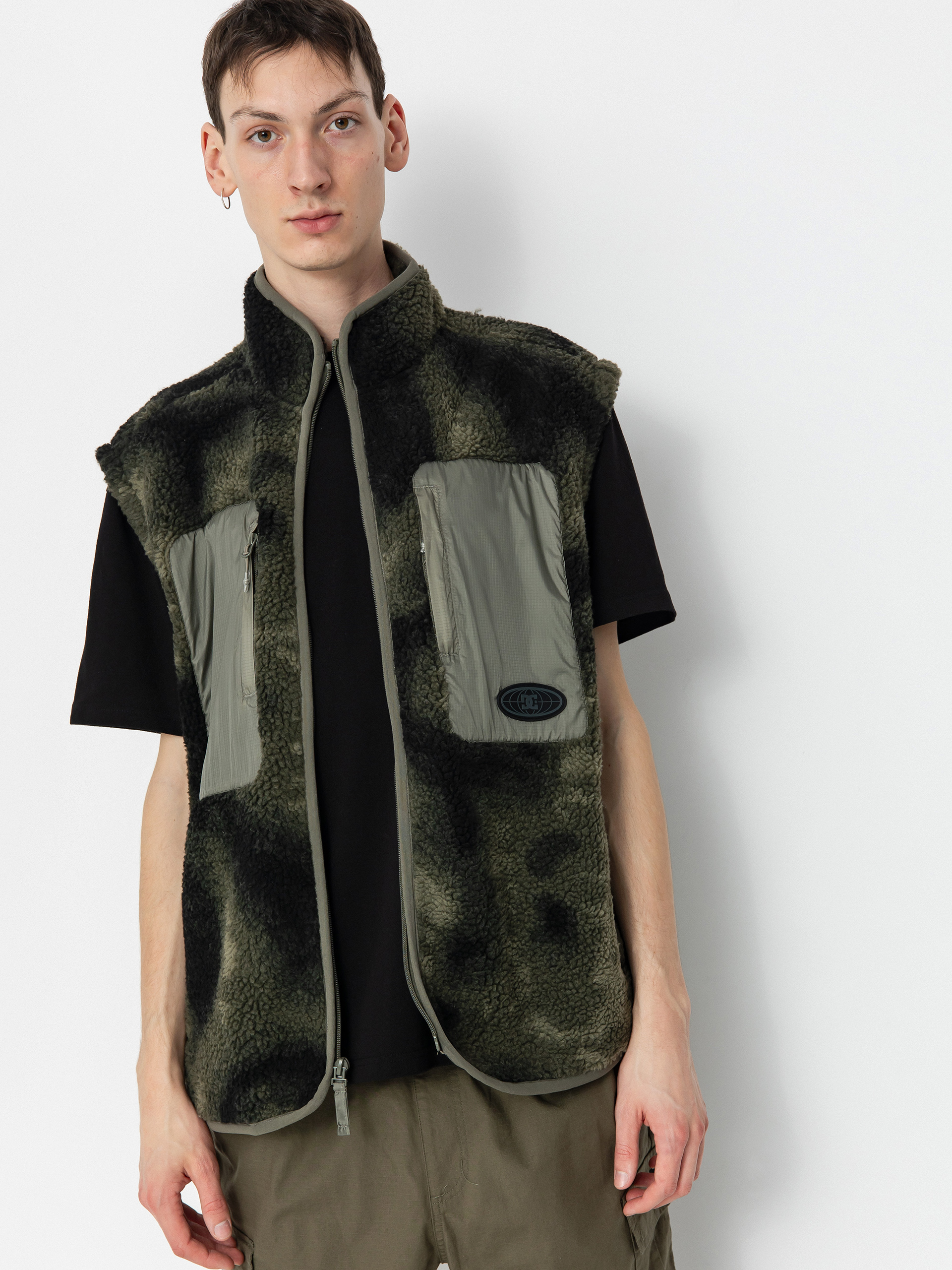 Mens DC Traverse Fleece  (olive overspray prnt)