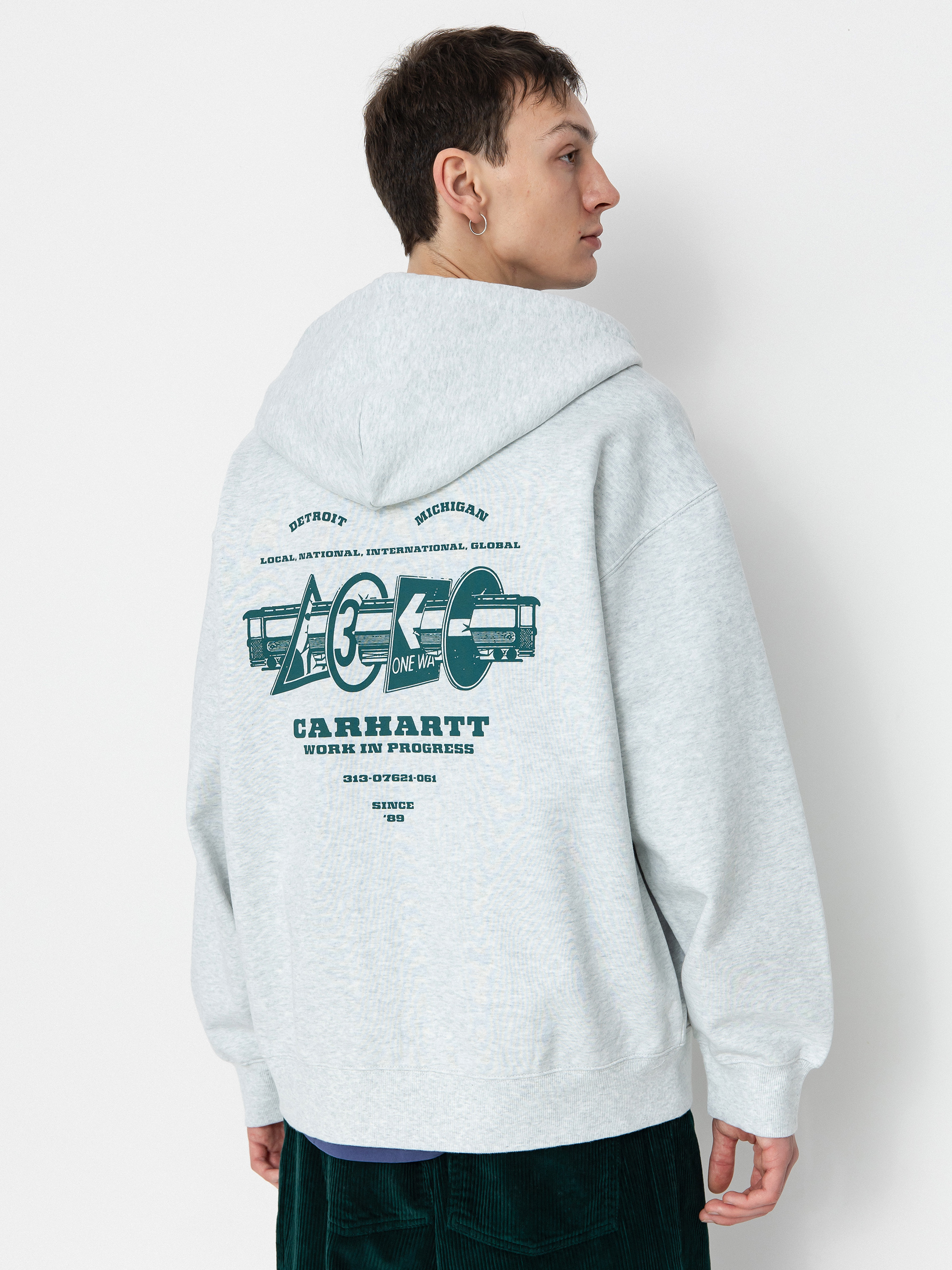 Carhartt WIP Hoodie Runaway ZHD (ash heather/malachite)