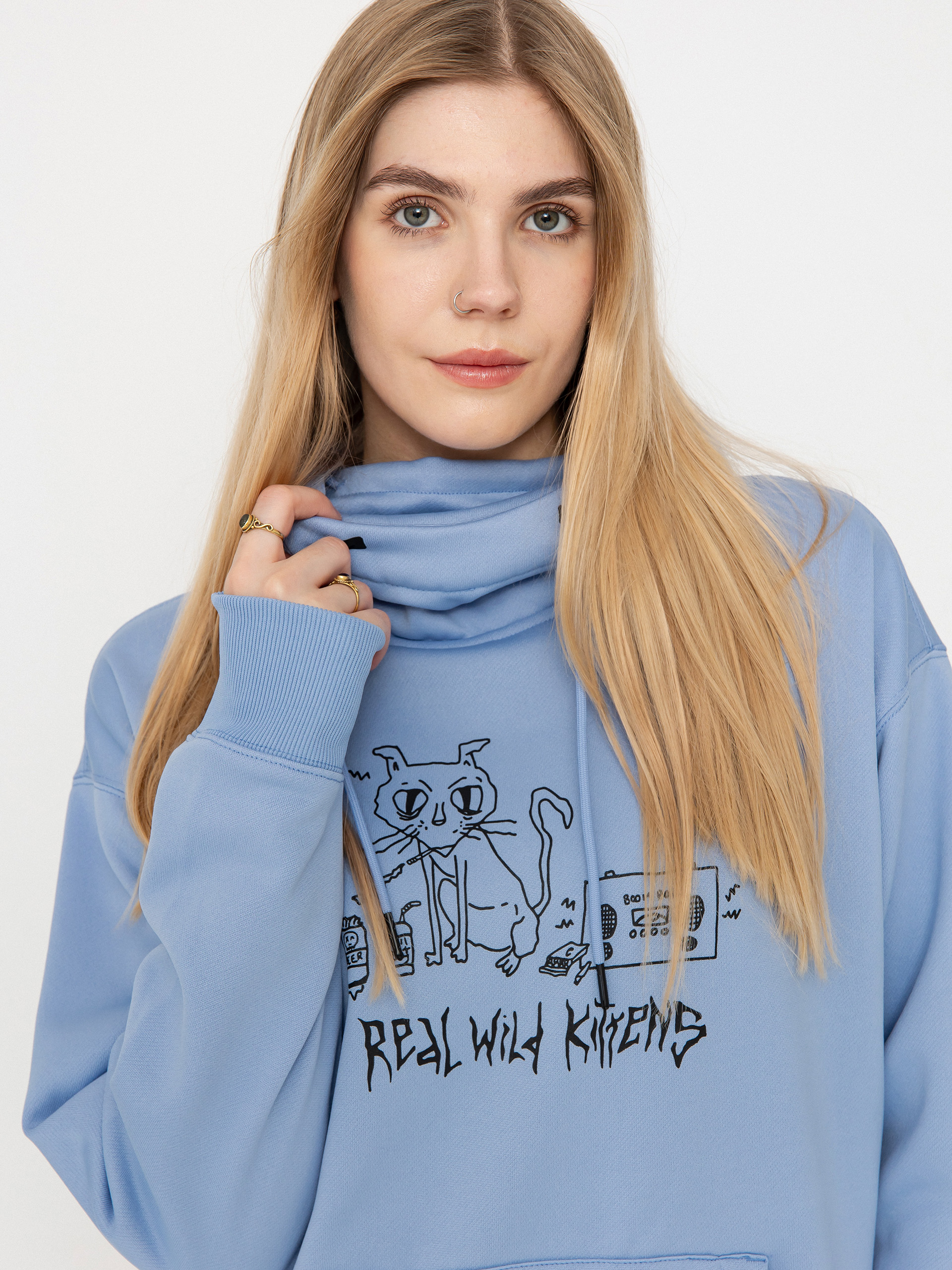 Damen Volcom Riding Hydro HD Aktives Sweatshirt (crystal blue)