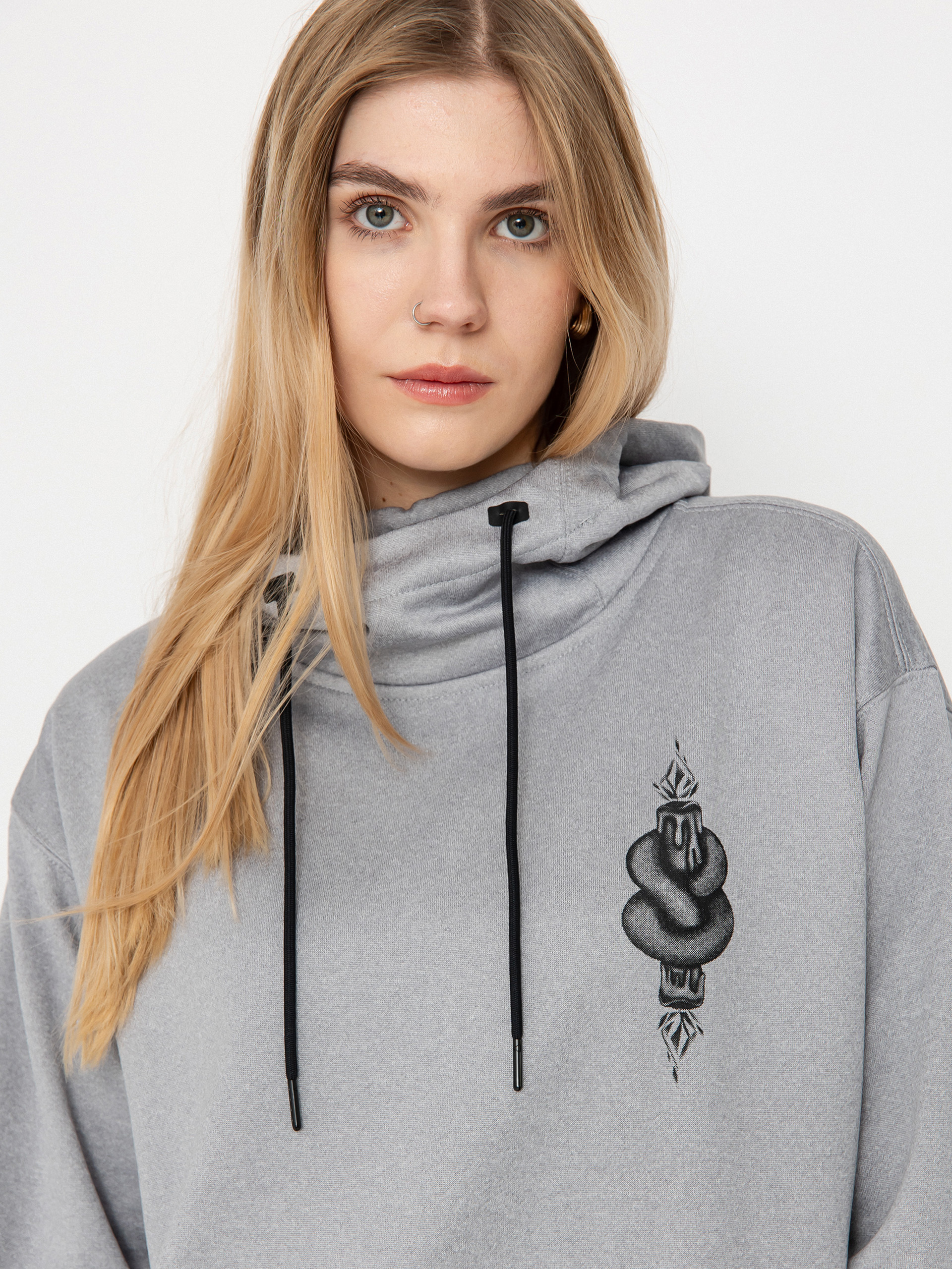 Damen Volcom Riding Hydro HD Aktives Sweatshirt (heather grey)