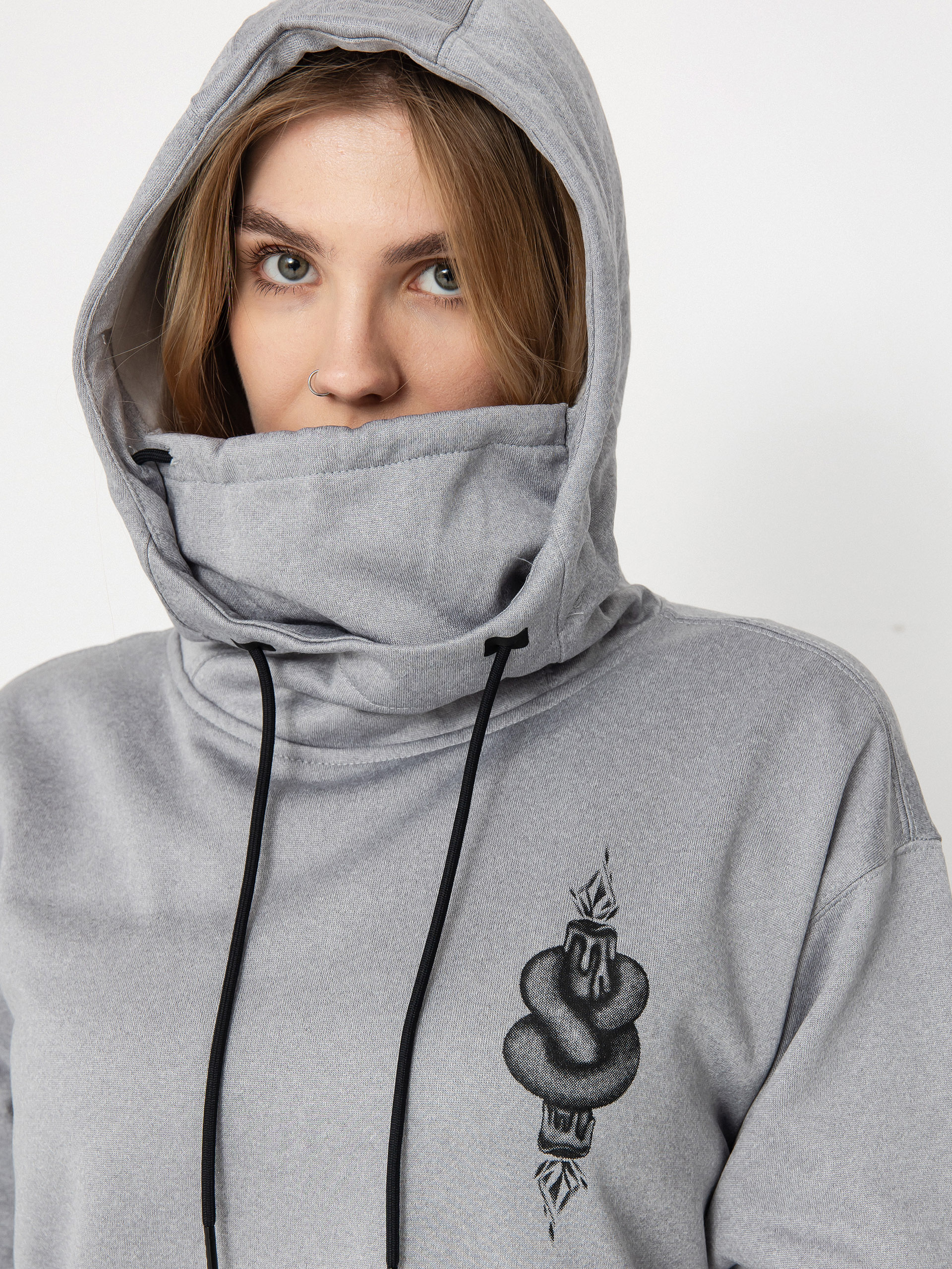 Damen Volcom Riding Hydro HD Aktives Sweatshirt (heather grey)