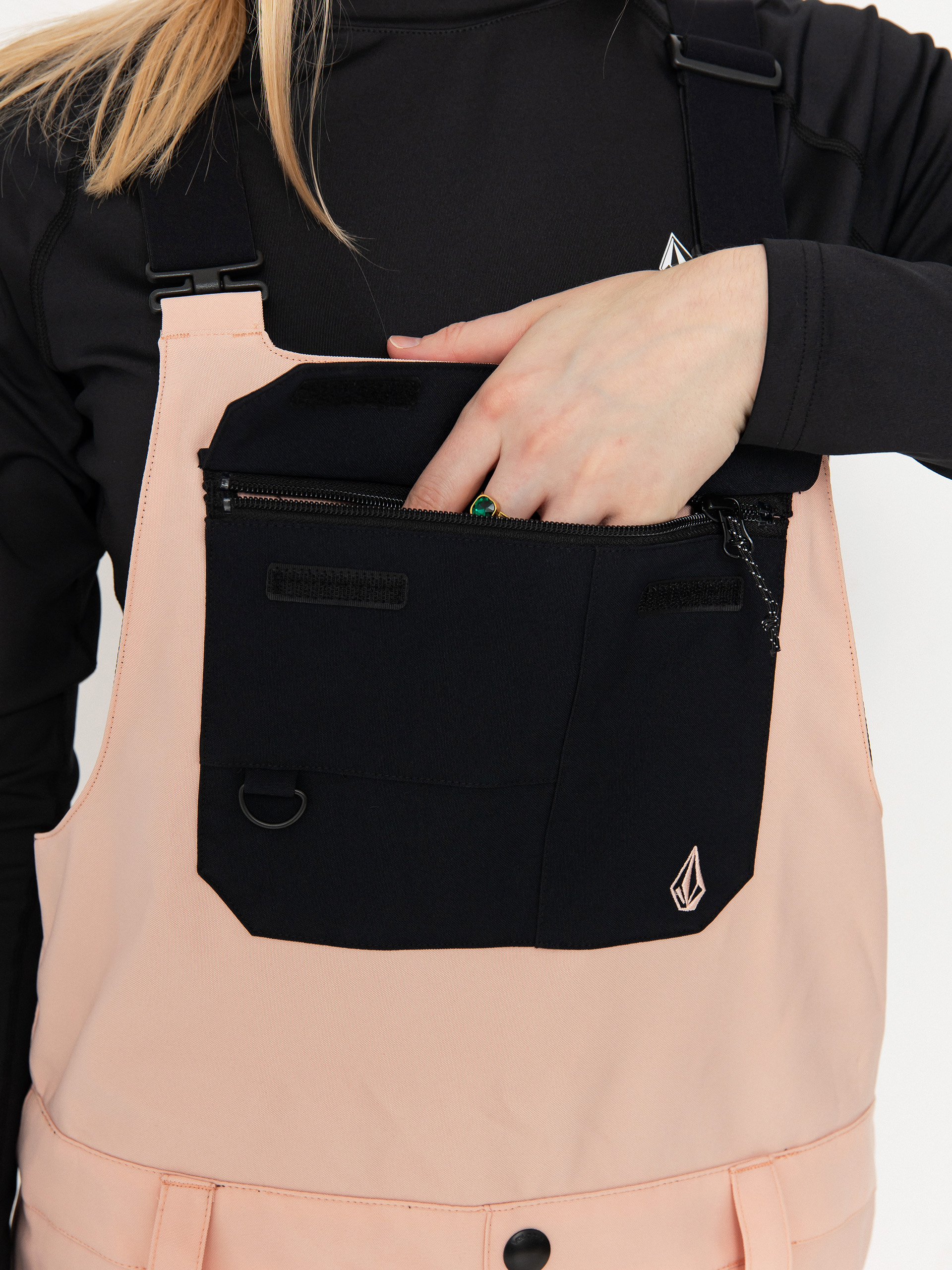 Womens Volcom Snowboard pants Creston 3D Stretch Bib Overall (coral haze)