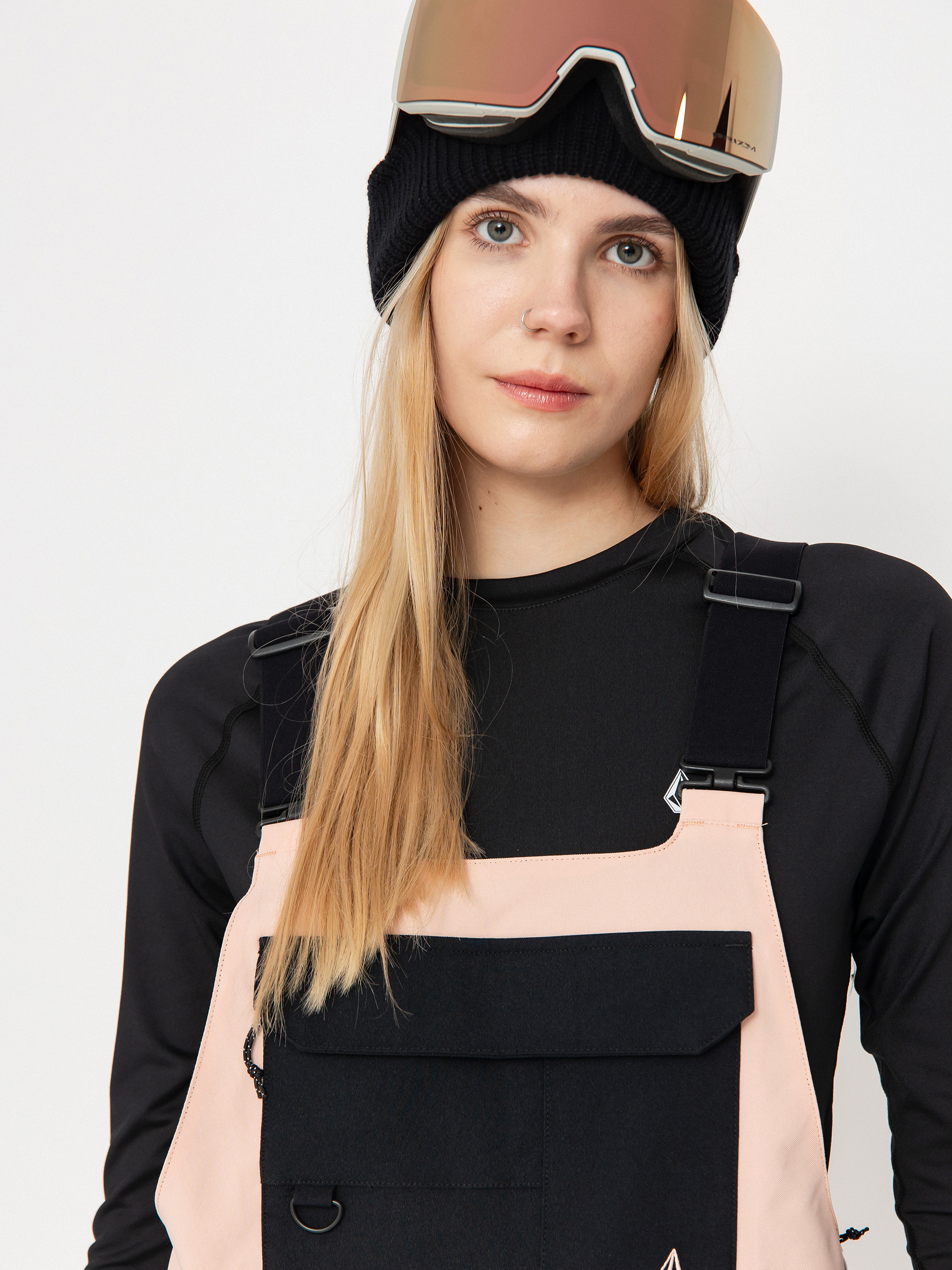 Womens Volcom Snowboard pants Creston 3D Stretch Bib Overall (coral haze)