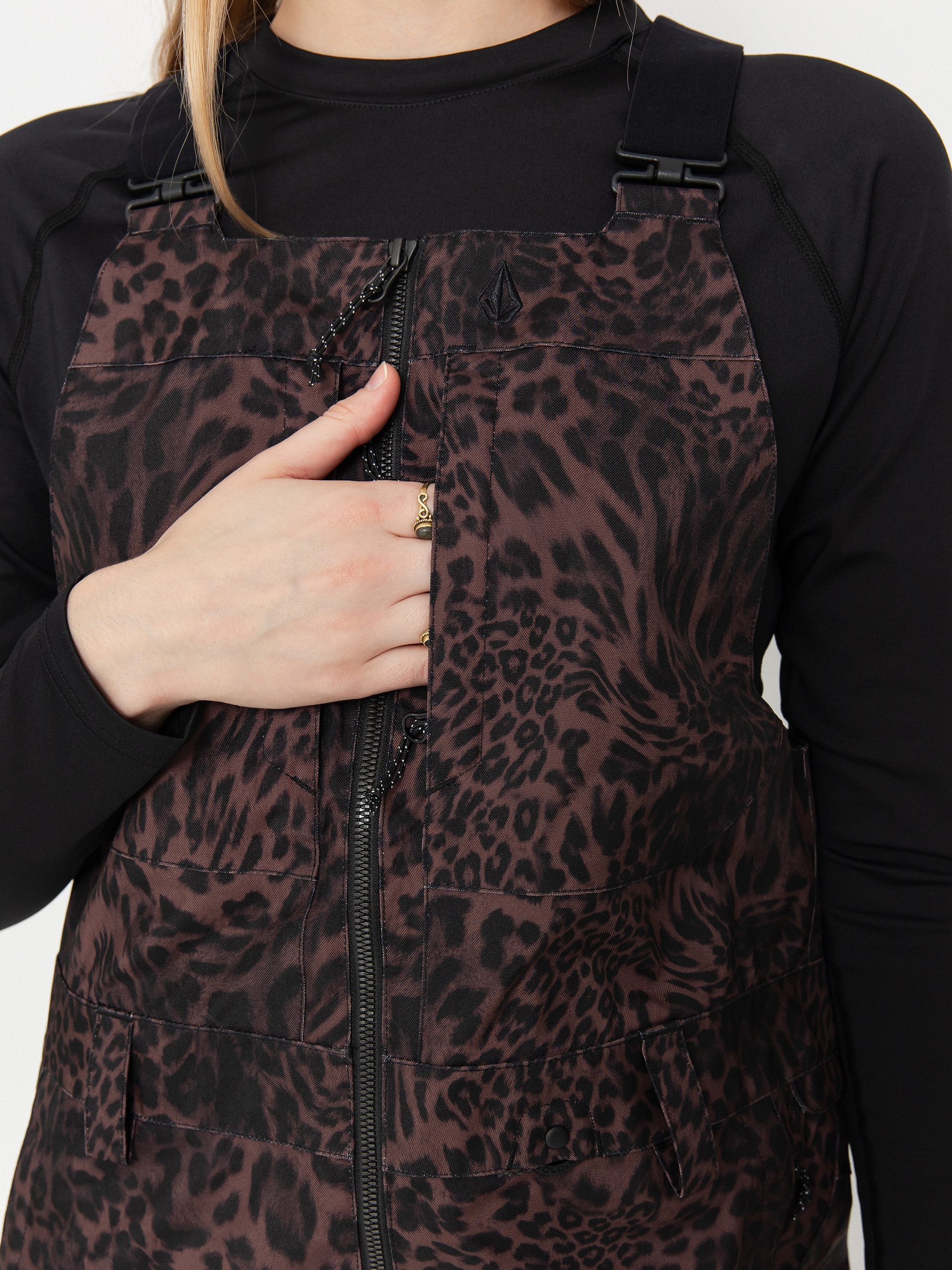 Damen Volcom Snowboard Hose Swift Bib Overall (leopard)