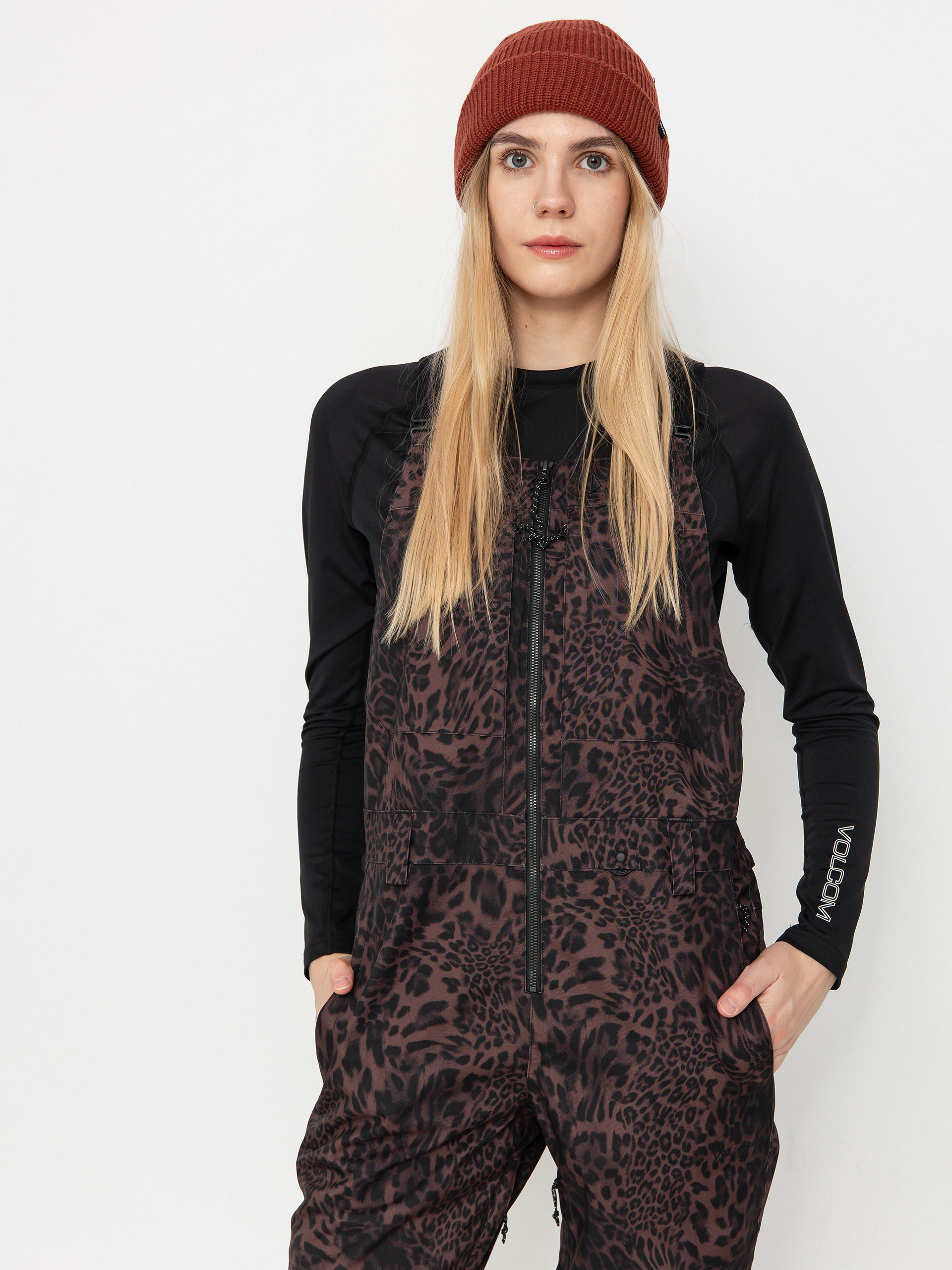 Damen Volcom Snowboard Hose Swift Bib Overall (leopard)
