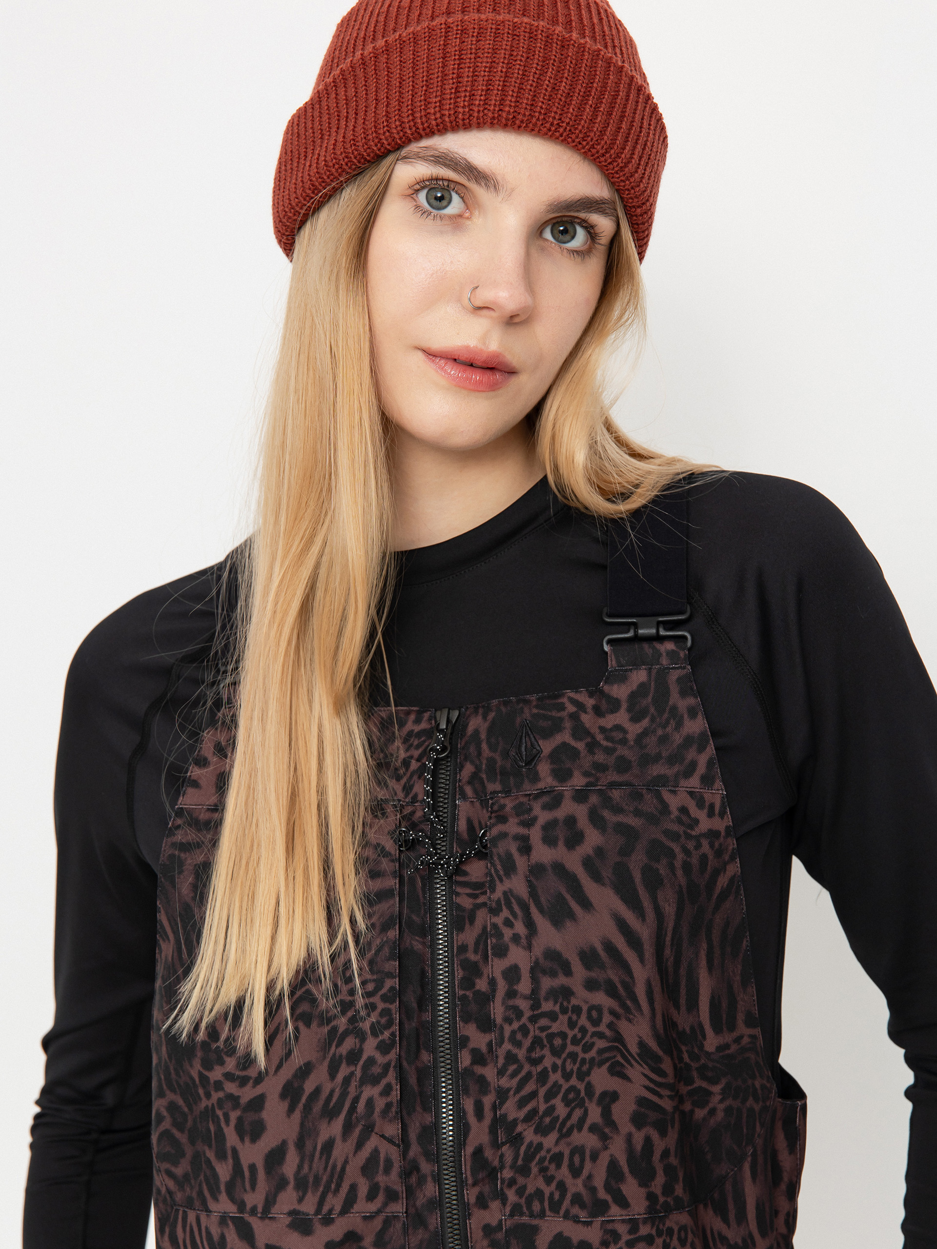 Damen Volcom Snowboard Hose Swift Bib Overall (leopard)