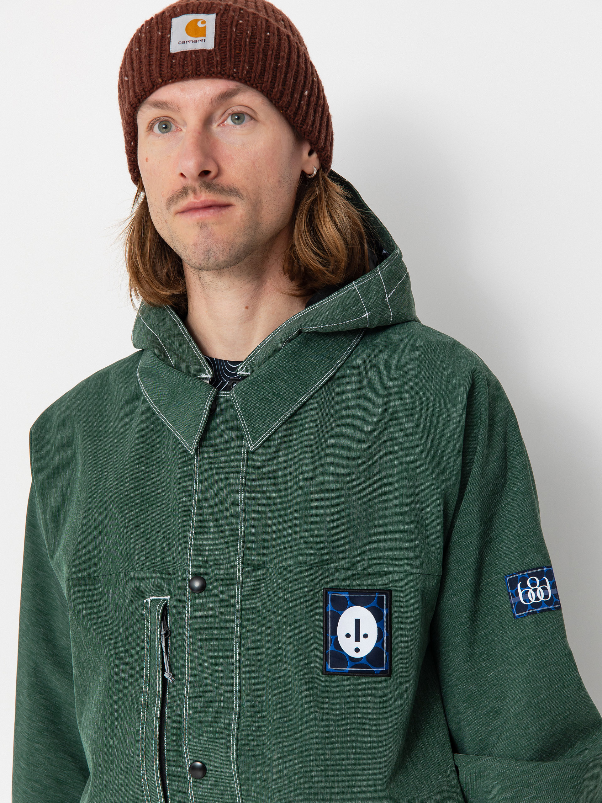 Mens 686 Dojo Snowboard jacket (forest green denim)