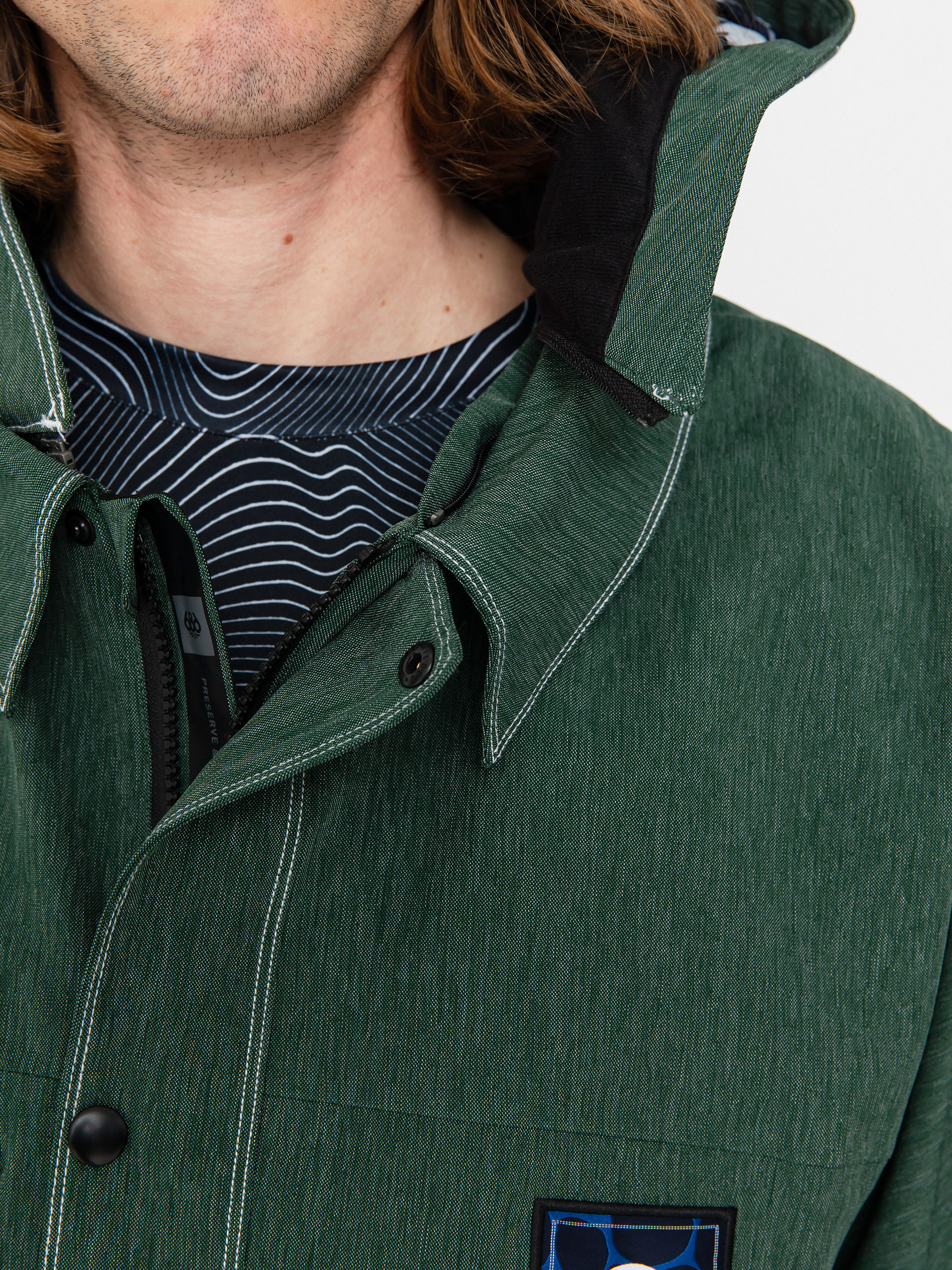 Mens 686 Dojo Snowboard jacket (forest green denim)