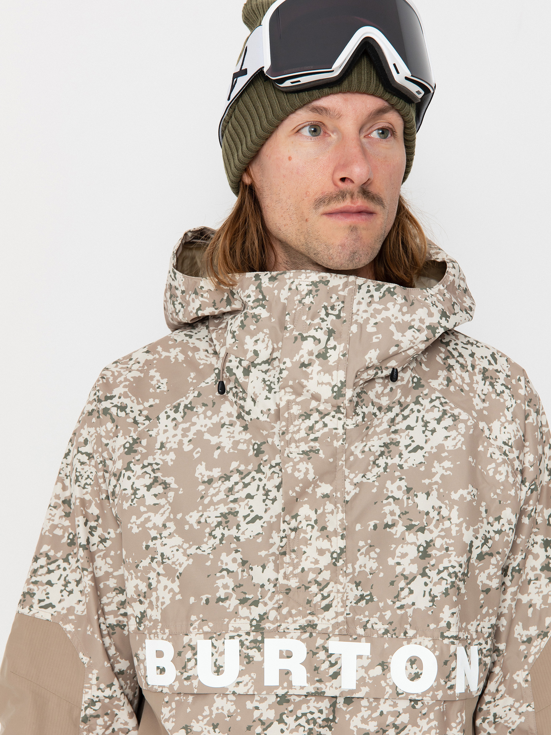 Mens Burton Snowboard jacket Frostner Anorak (snowfall camo/summit taupe)