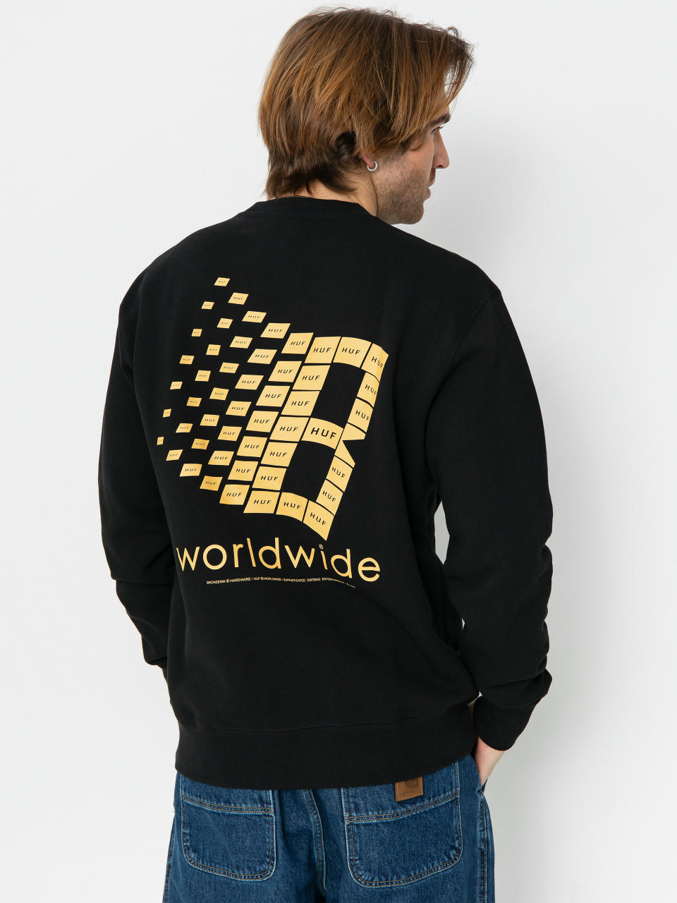 HUF Sweatshirt X Bronze Worldwide Crewneck (black)