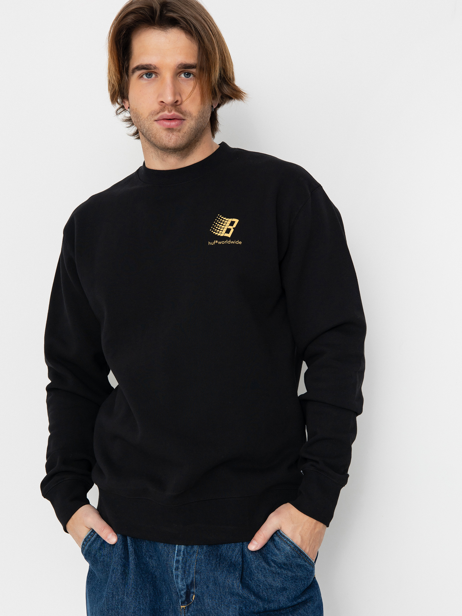 HUF Sweatshirt X Bronze Worldwide Crewneck (black)