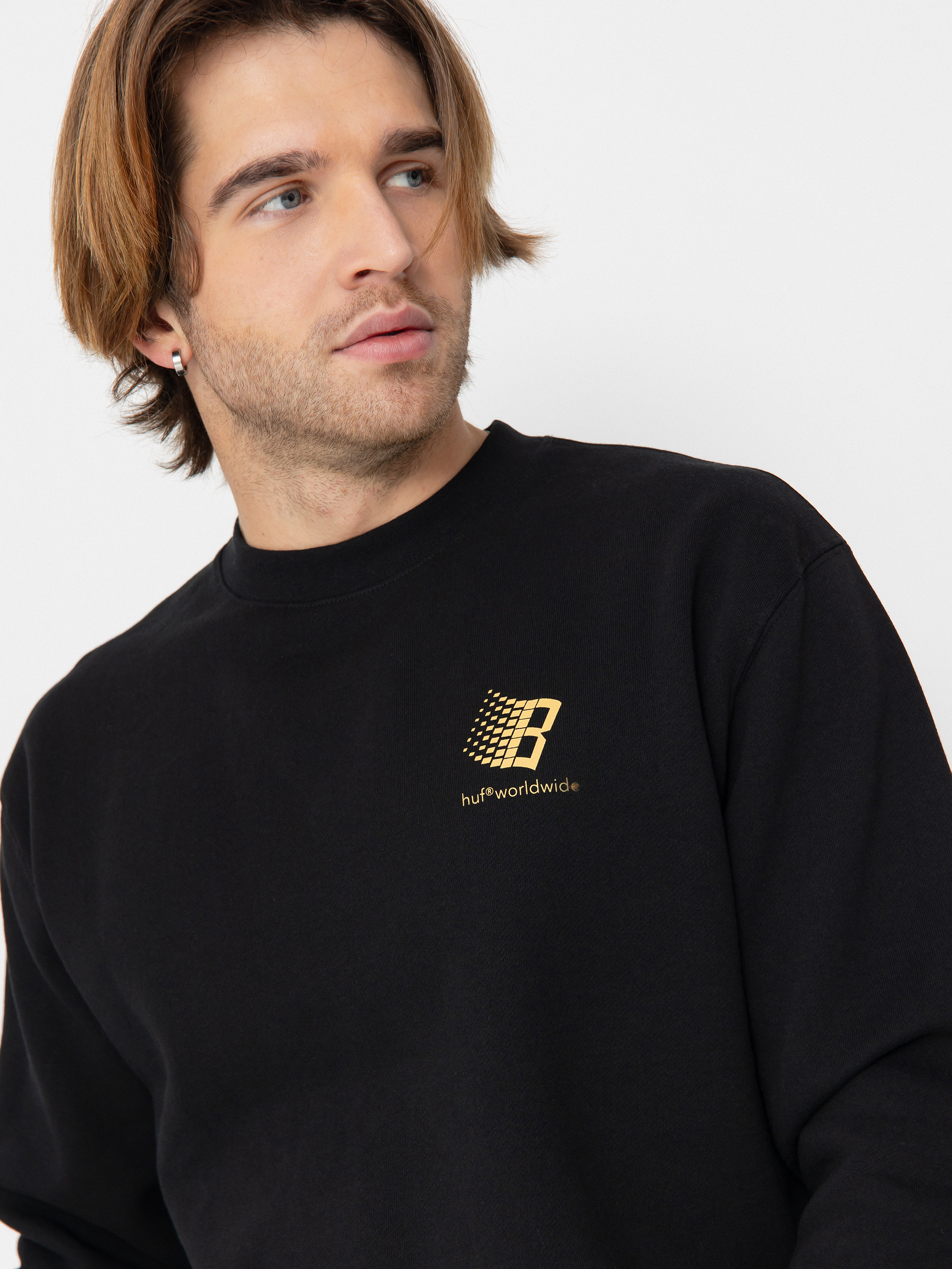 HUF Sweatshirt X Bronze Worldwide Crewneck (black)