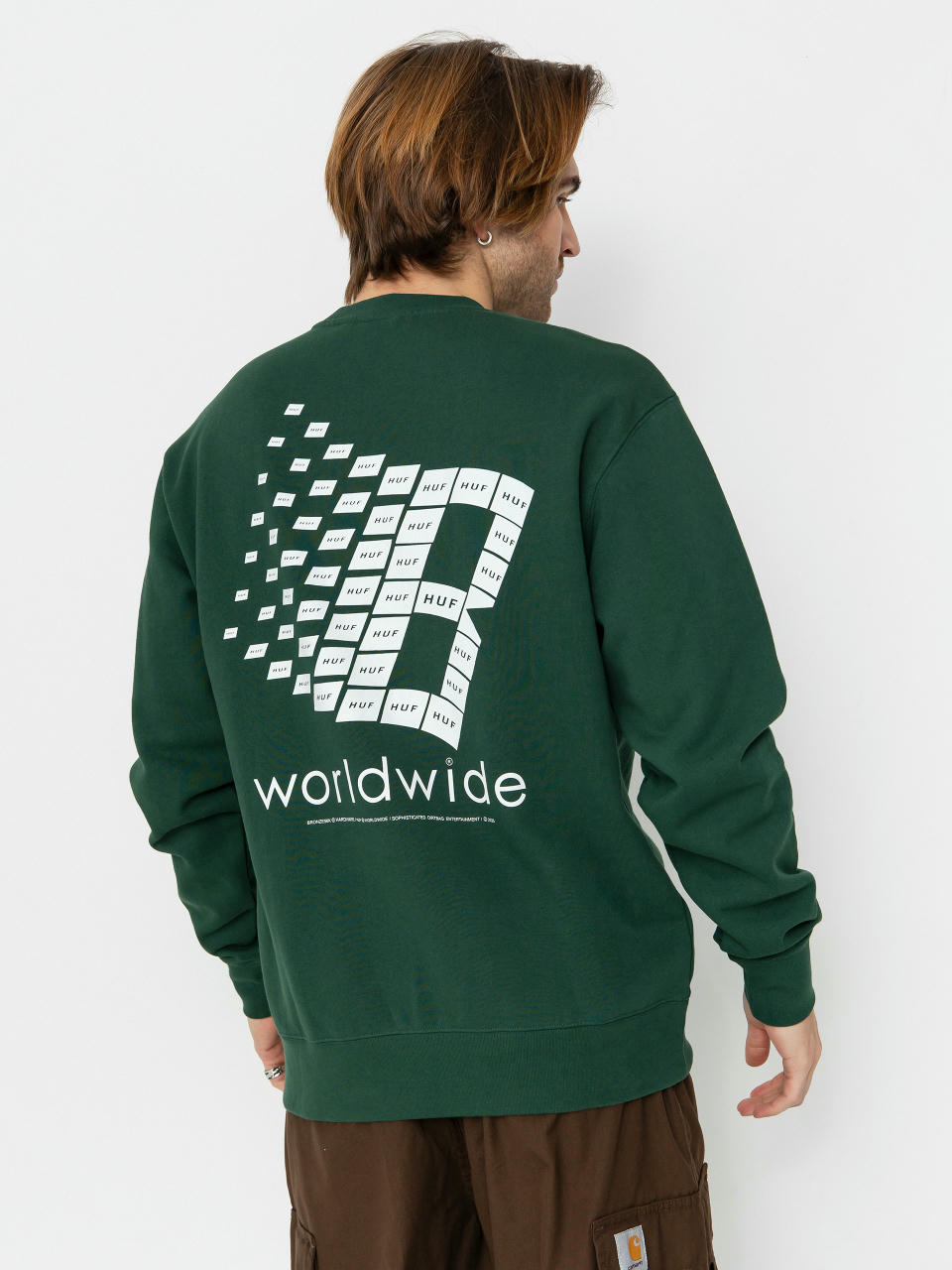 HUF Sweatshirt X Bronze Worldwide Crewneck (forest green)