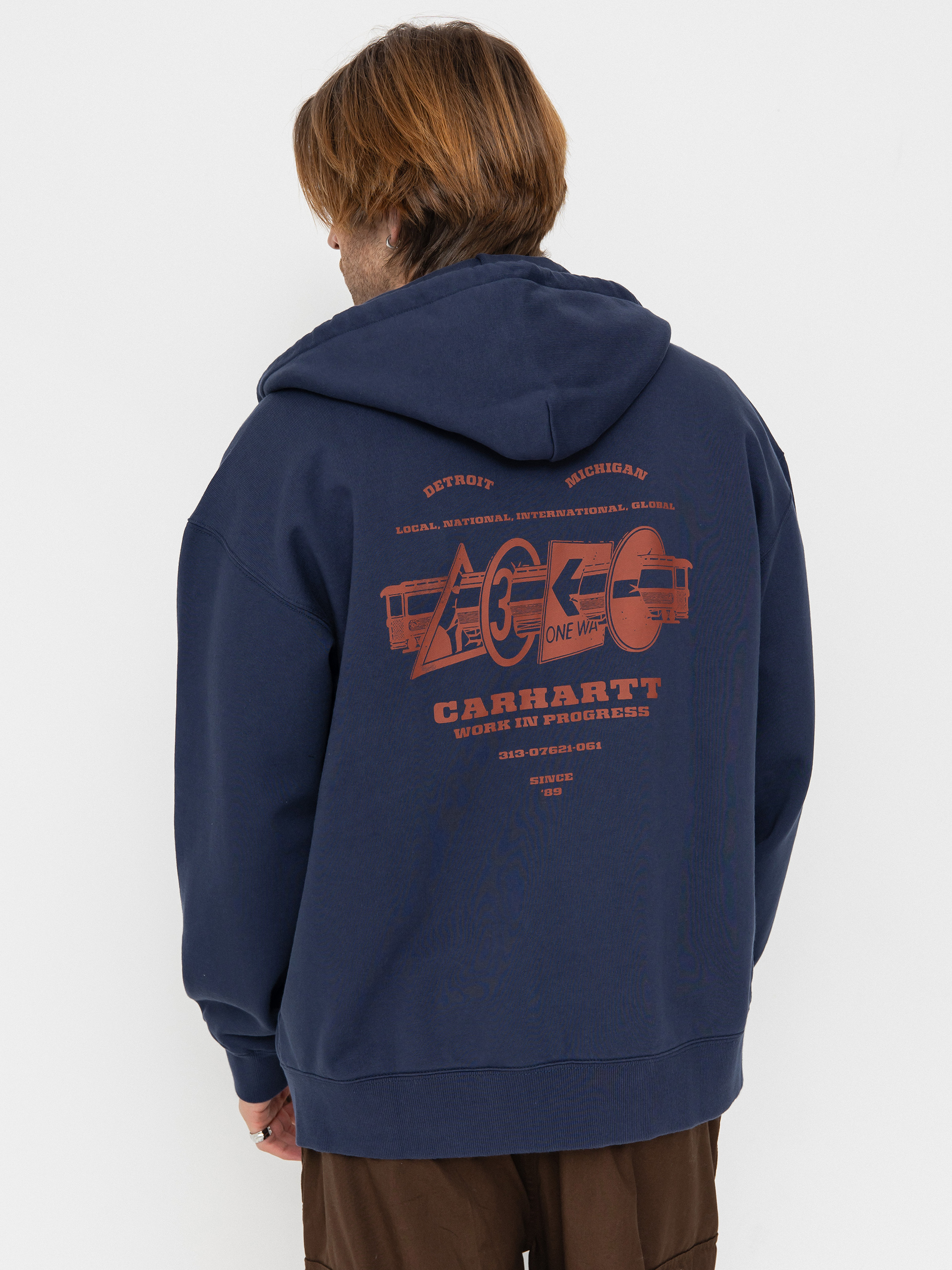 Carhartt WIP Hoodie Runaway ZHD navy blue (blue/vermillion)