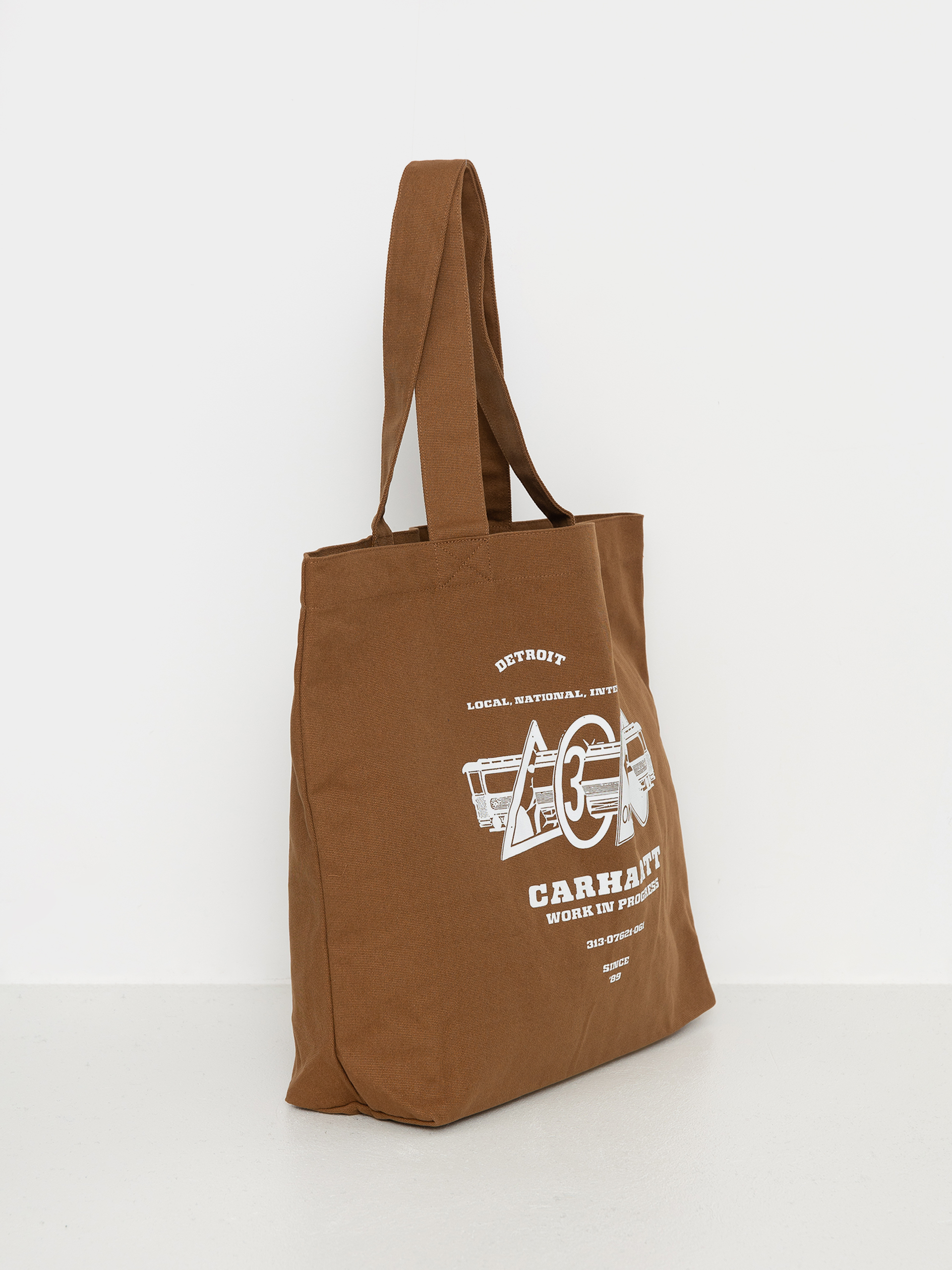 Carhartt WIP Canvas Graphic Tote Bag - brown (runaway print