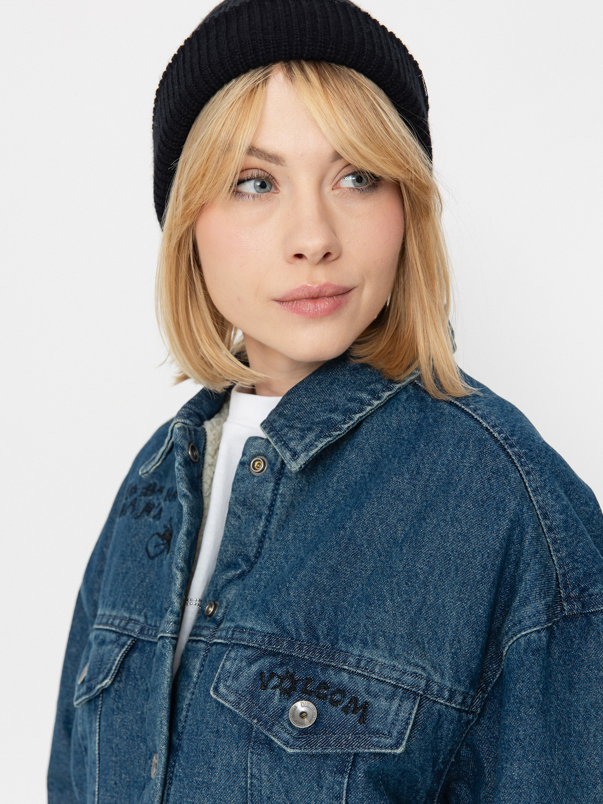 Volcom Jacke Fa Keutchi Denim Wmn (vmi-vintage marbled indigo)