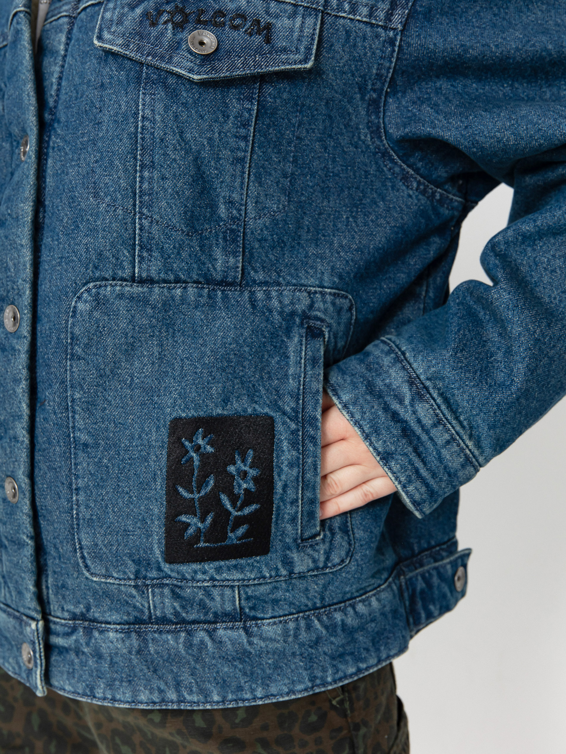 Volcom Jacket Fa Keutchi Denim Wmn (vmi-vintage marbled indigo)