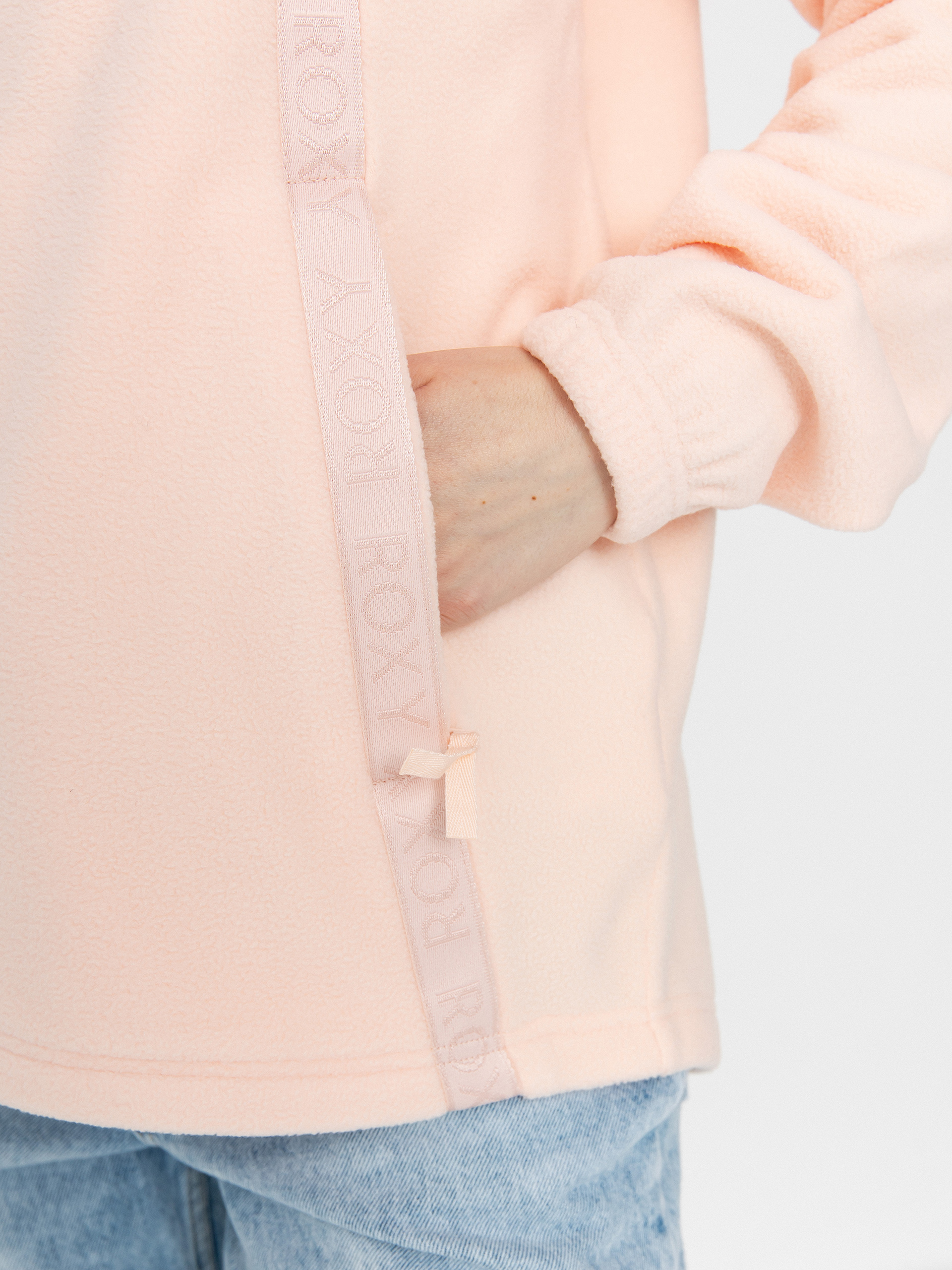 Damen Roxy Fleece Jacke Fleeting Snow (pink salt)