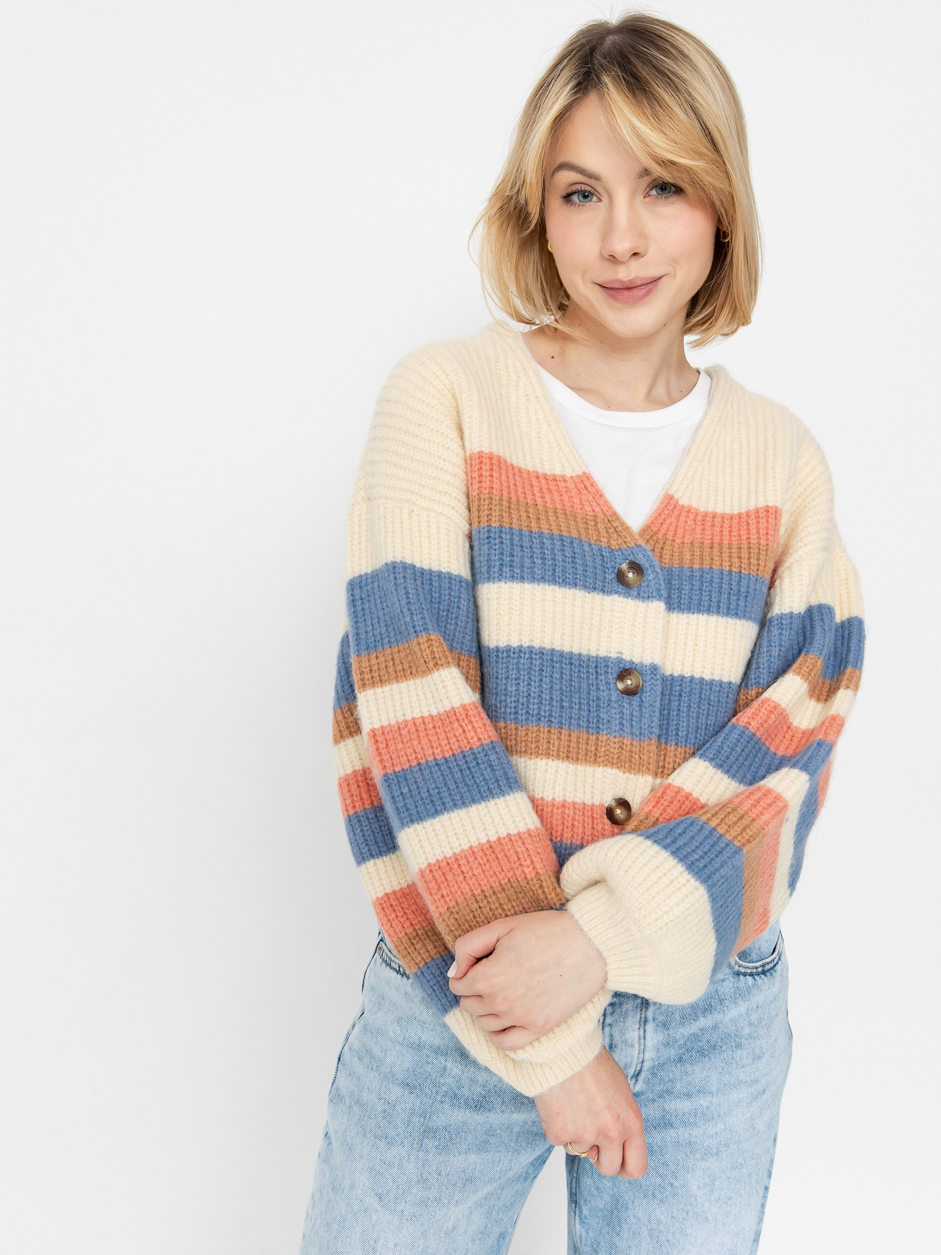 Roxy Marble Tiles Stripe Wmn Pulli (parchment)