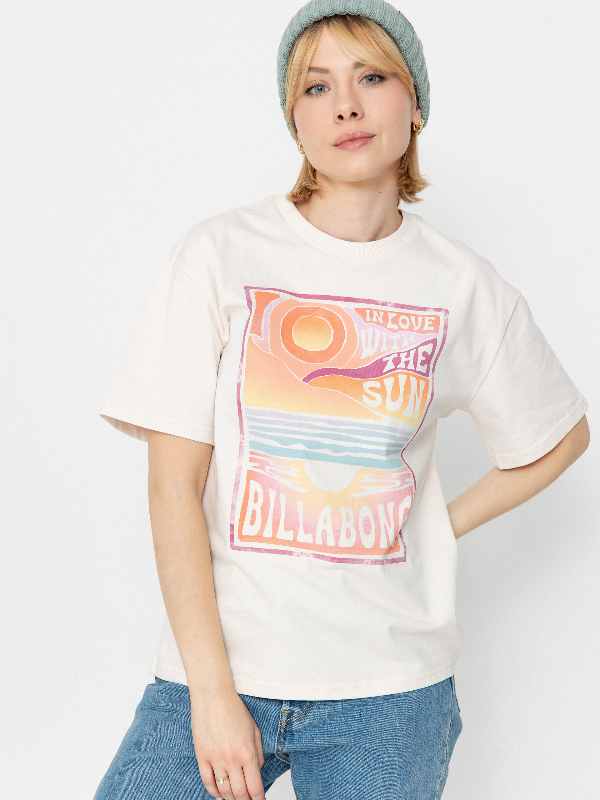 売れ筋商品|||ビラボン Tシャツ レディース トップス WAKE UP AND STOKE - Print T-shirt - salt crystal Billabong Wake Up and Stoke Tee – Salt Crystal