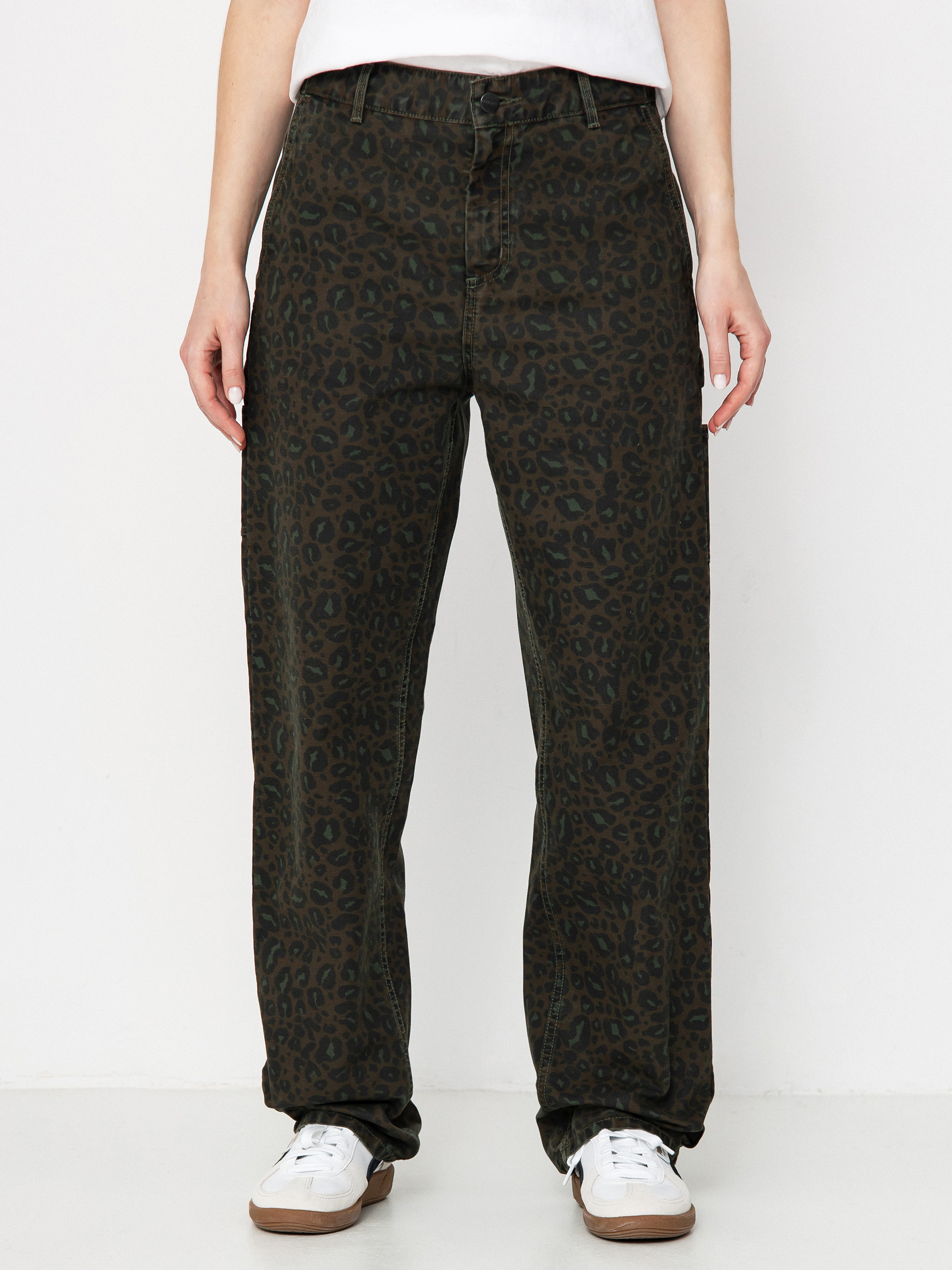 Carhartt WIP Pants Leo Pierce Wmn - green, camo (camo leo/tamarind
