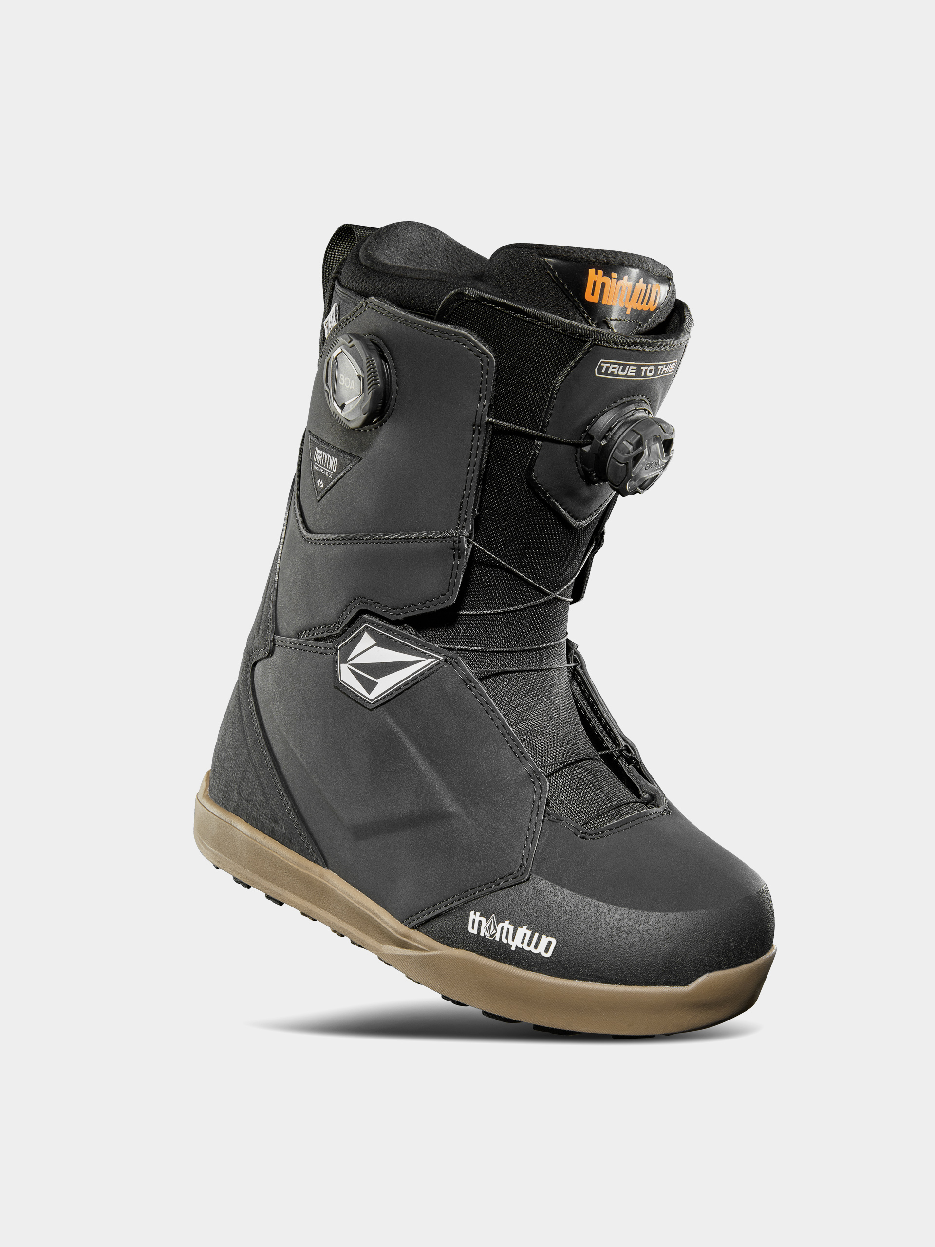 Bottes De Snowboard ThirtyTwo Lashed X Volcom - Taille 9.5 (Noir/Gomme) - Pour Homme, Parfaites Pour La Montagne