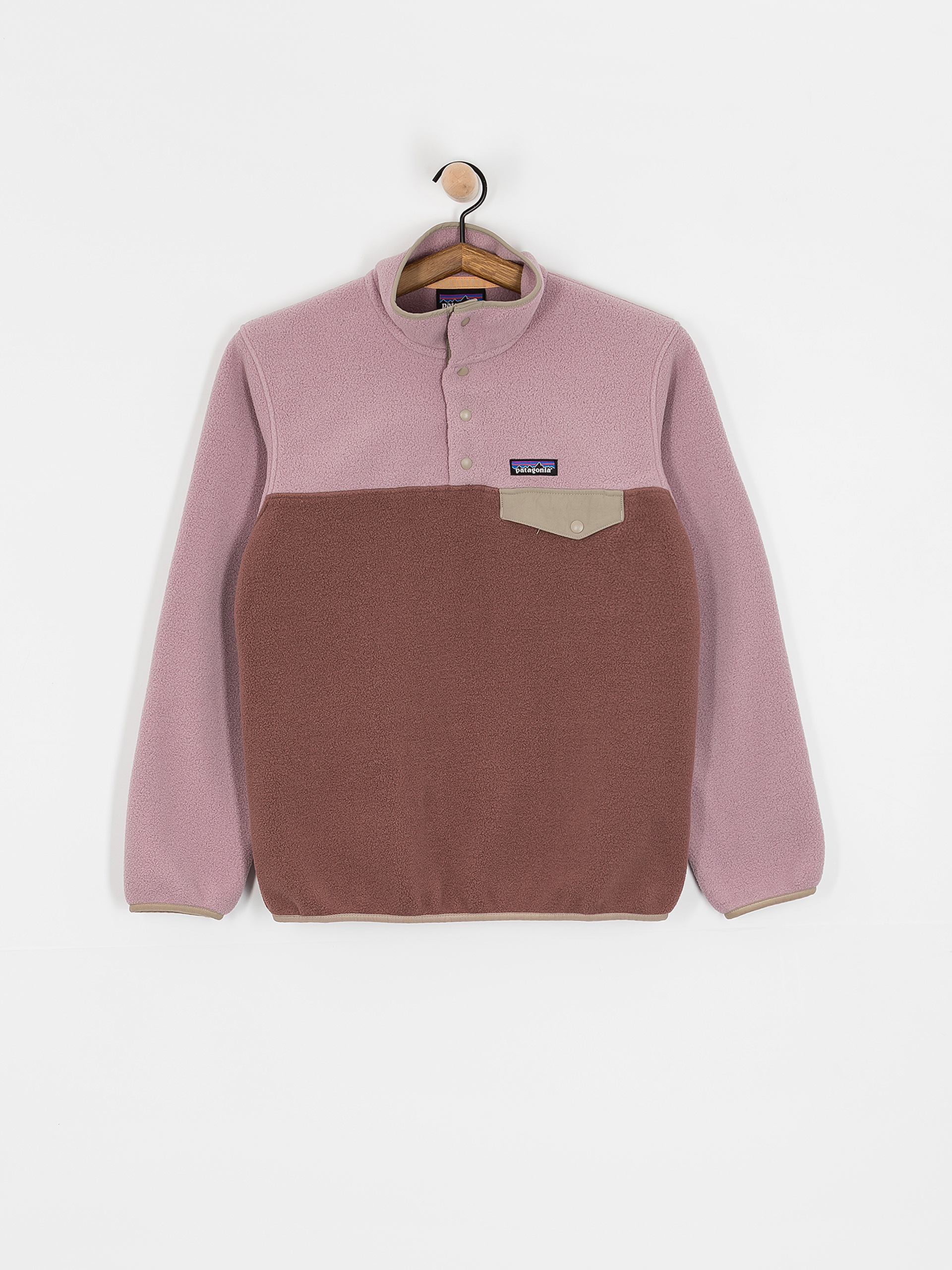 Womens Patagonia LW Synch Snap T Fleece  (dulse mauve)