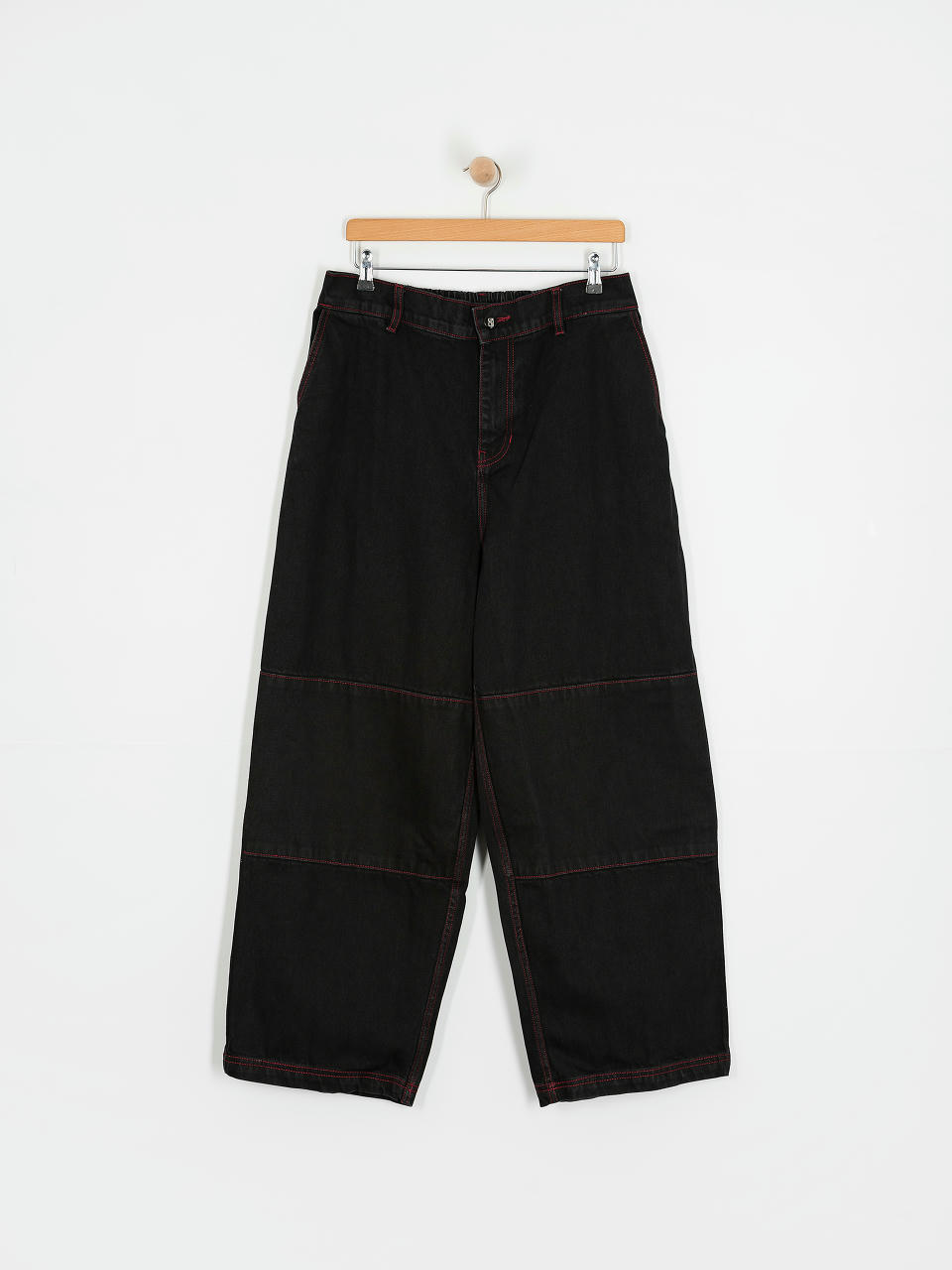 Poetic Collective Hose Sculptor (black denim w red stitching)