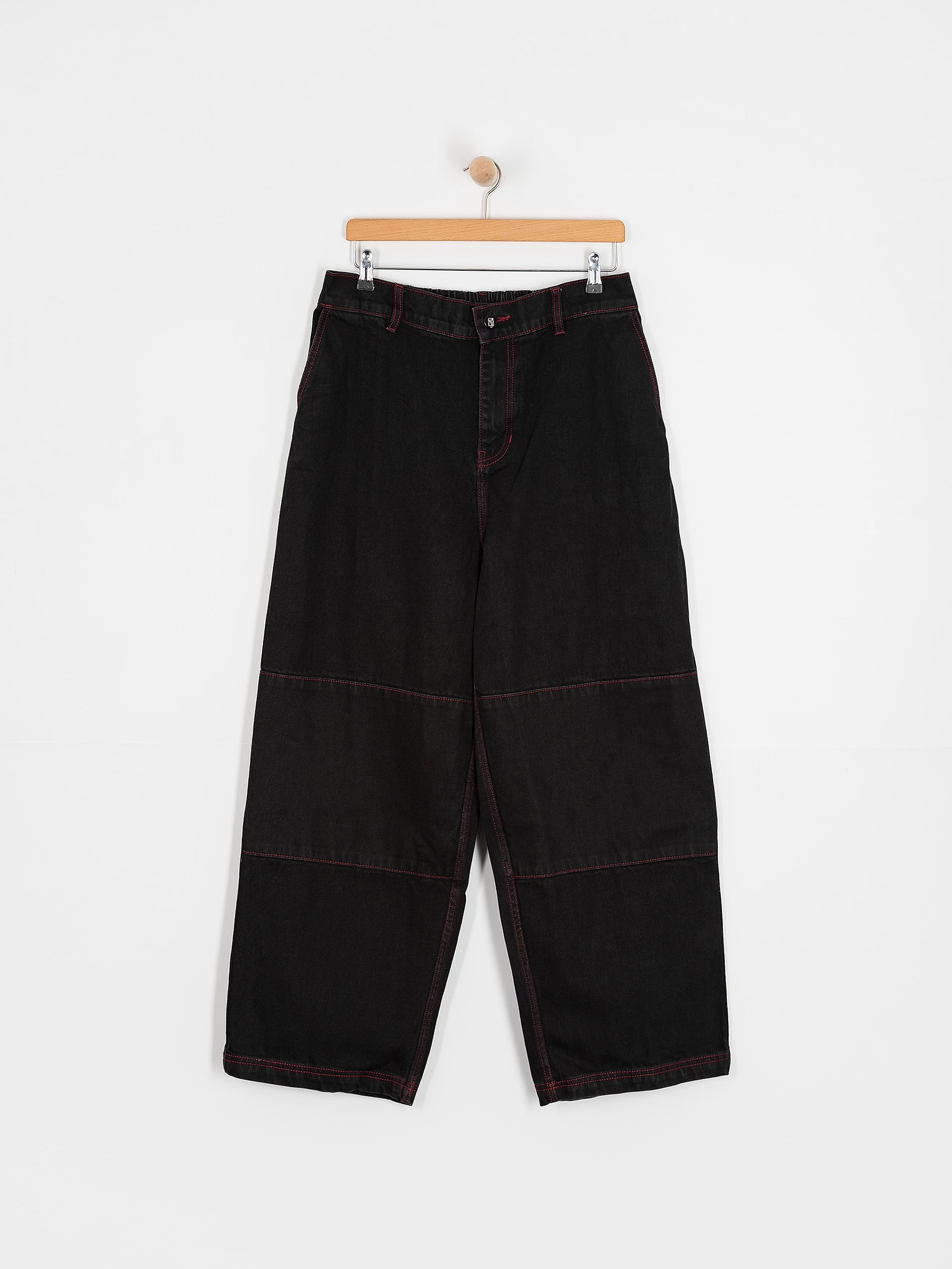 Poetic Collective Pants Sculptor (black denim w red stitching)