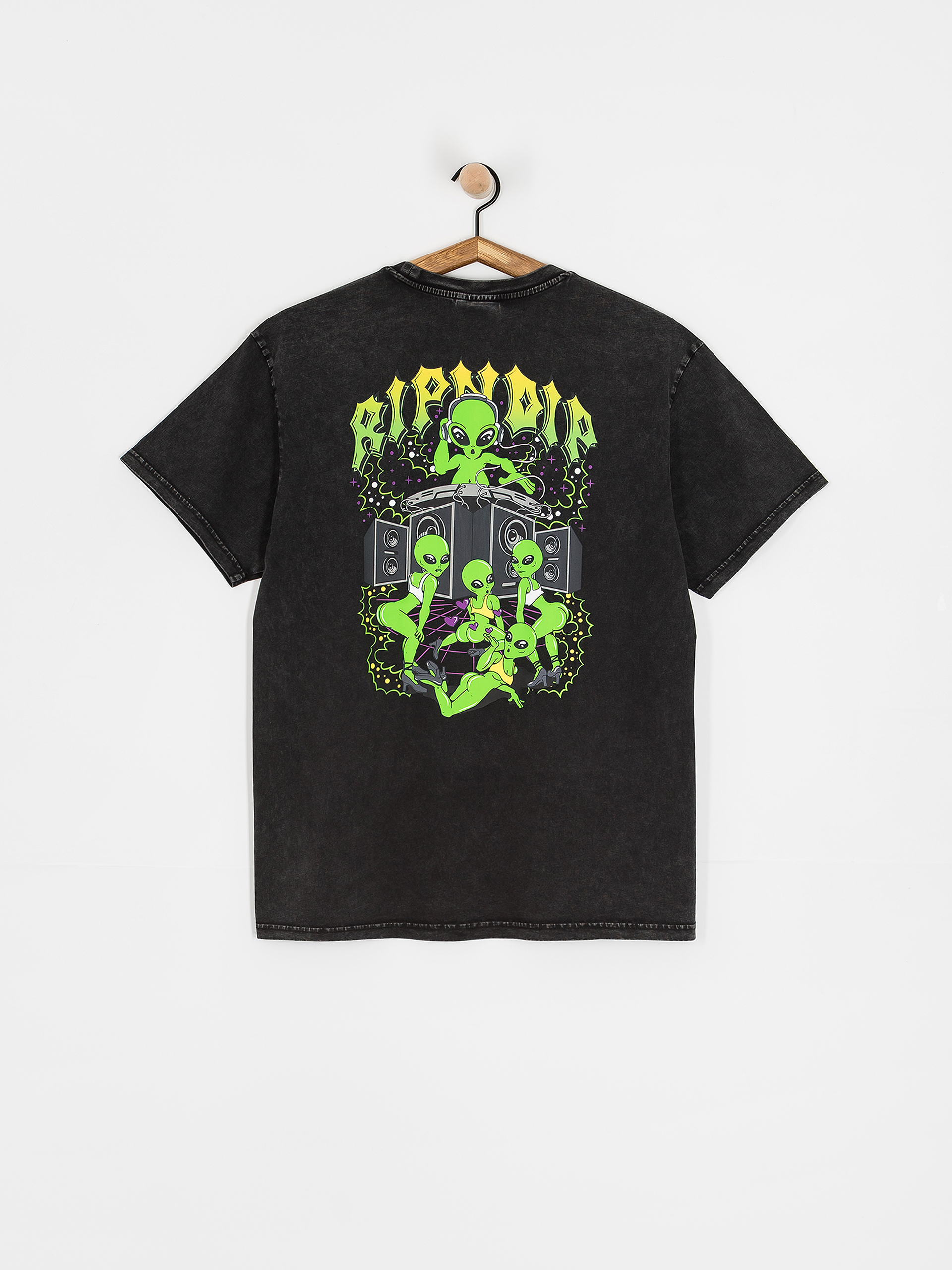 RipNDip T-Shirt Galactic Dance Floor (black mineral wash)