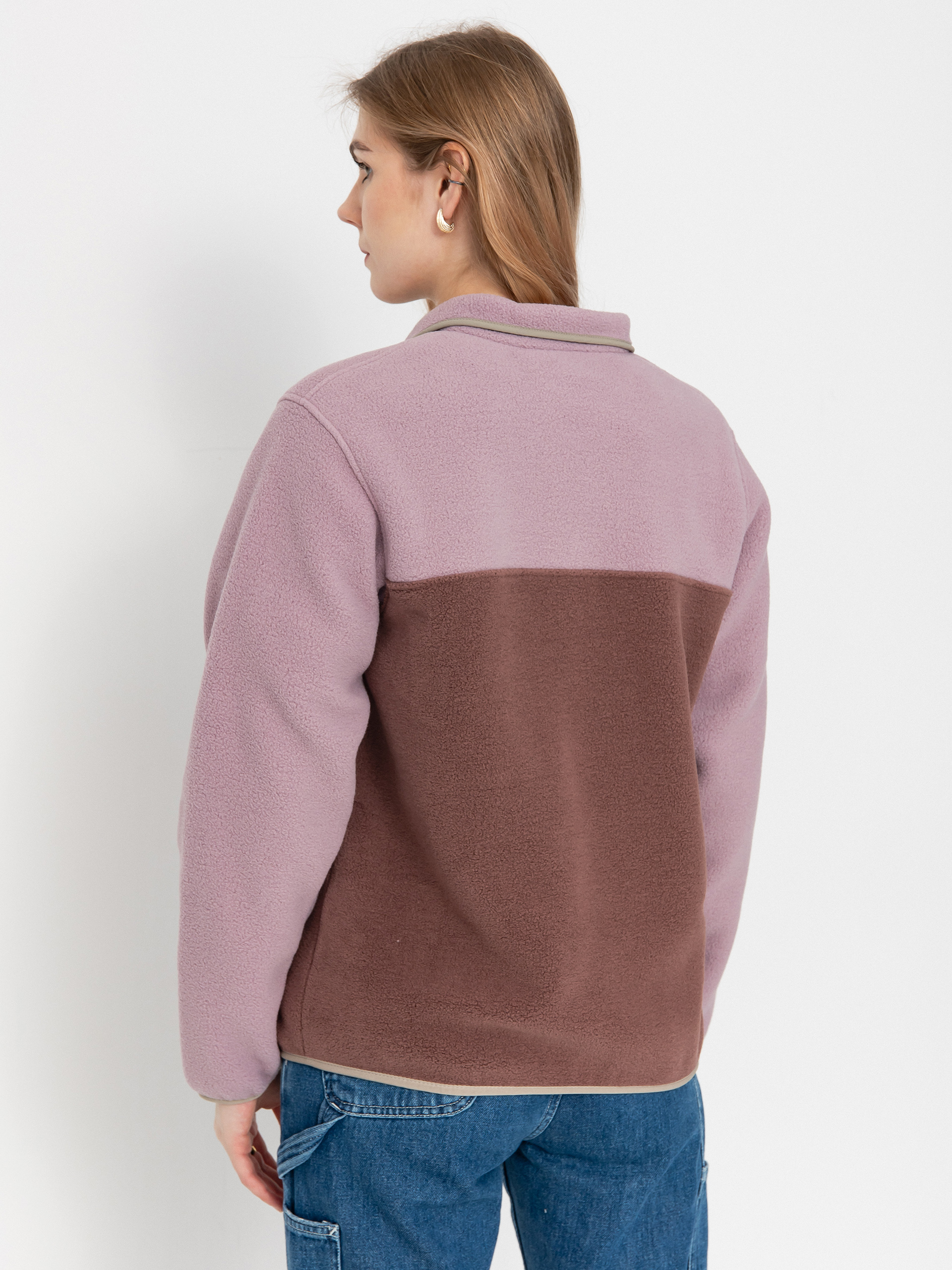 Womens Patagonia LW Synch Snap T Fleece  (dulse mauve)