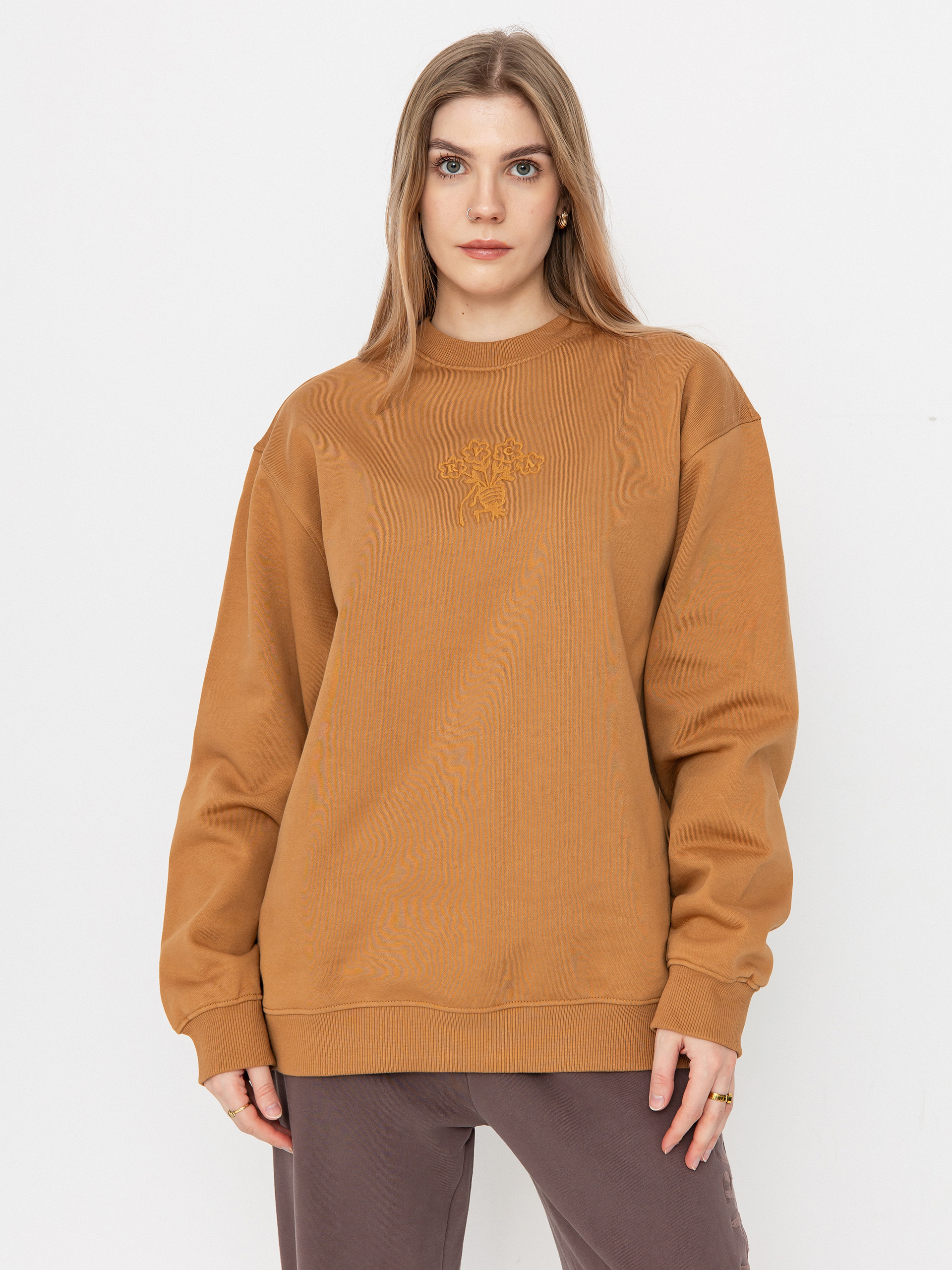 RVCA Sweatshirt Thanks For Nothing Crew (camel)