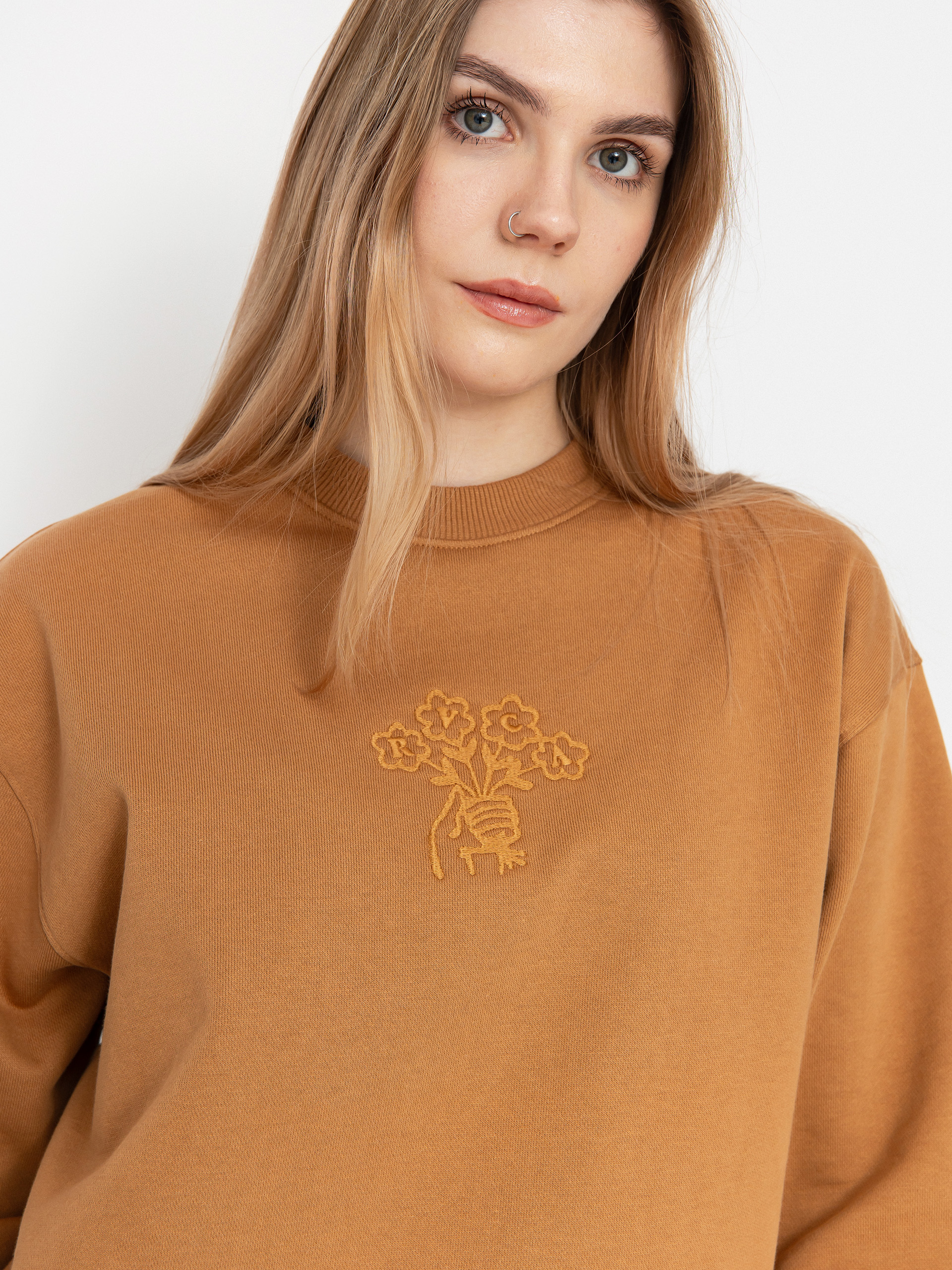 RVCA Sweatshirt Thanks For Nothing Crew (camel)