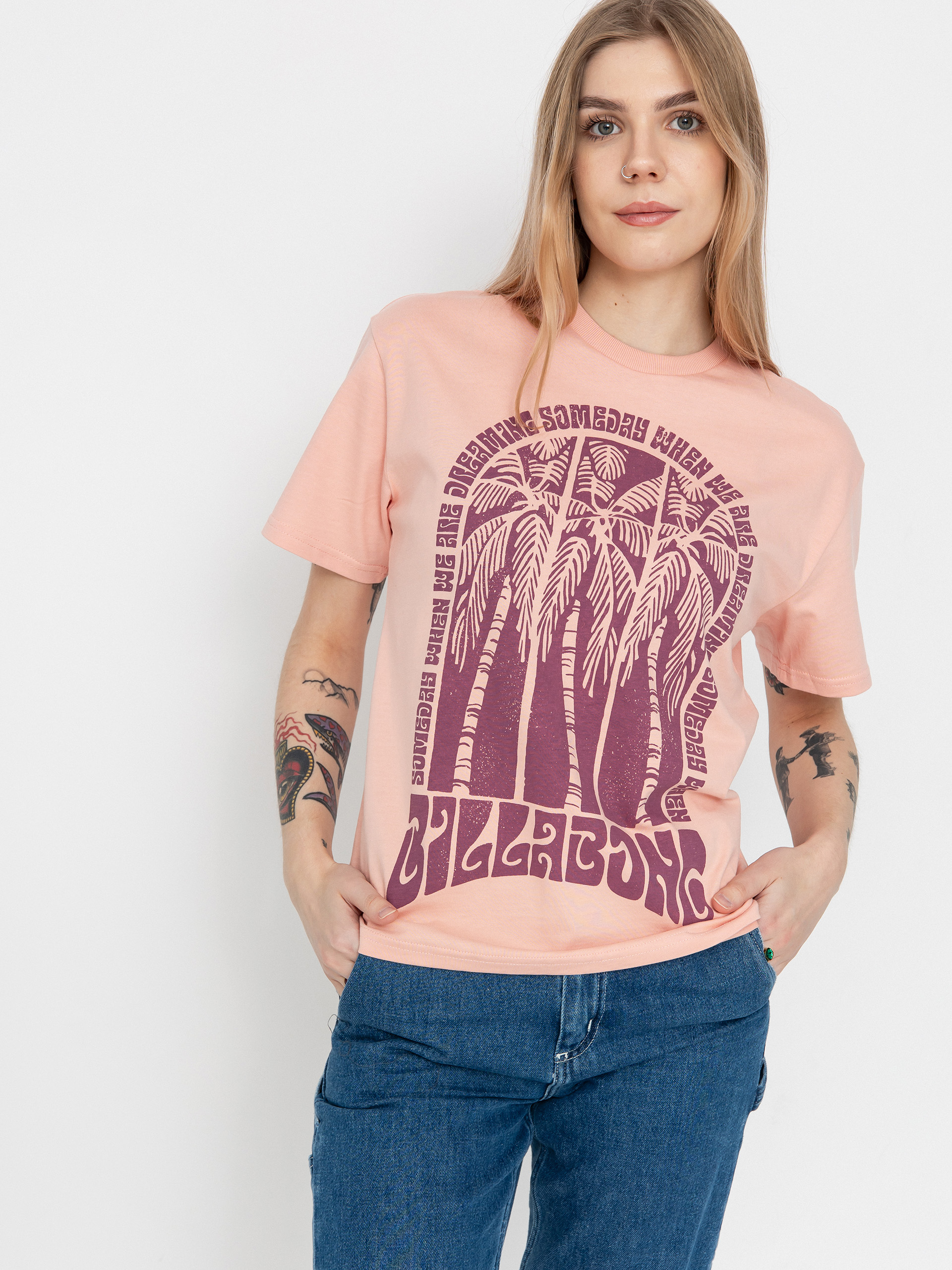 Stussy T-shirt No 4 Doodle Muscle Tee Wmn - pink (rose)