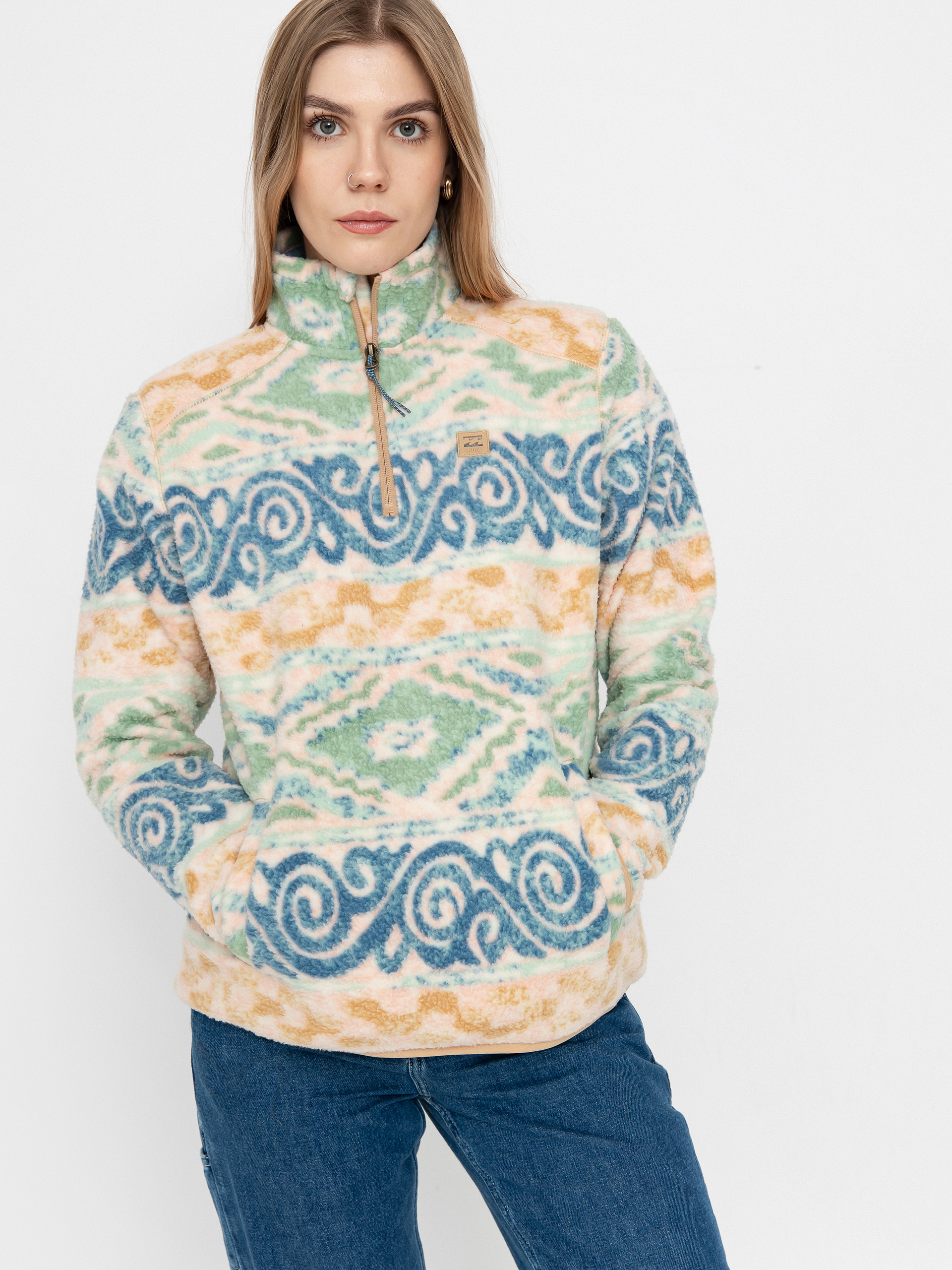 Billabong Boundary Mock 3 Wmn Fleece  (blue haze)