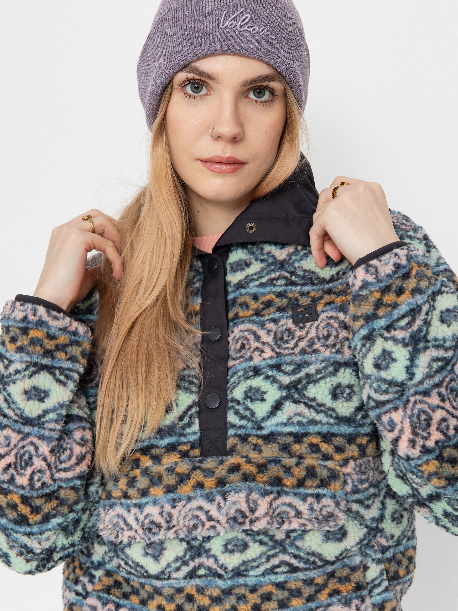 Damen Billabong Switchback Pullover Fleece Jacke (dusty peach)